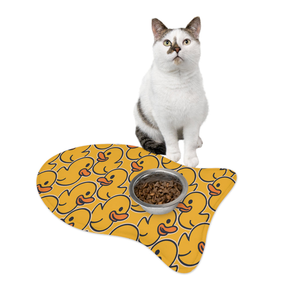 Rubber Duck Pet Feeding Mat — Non-Slip Waterproof Dog & Cat Bowl Placemat