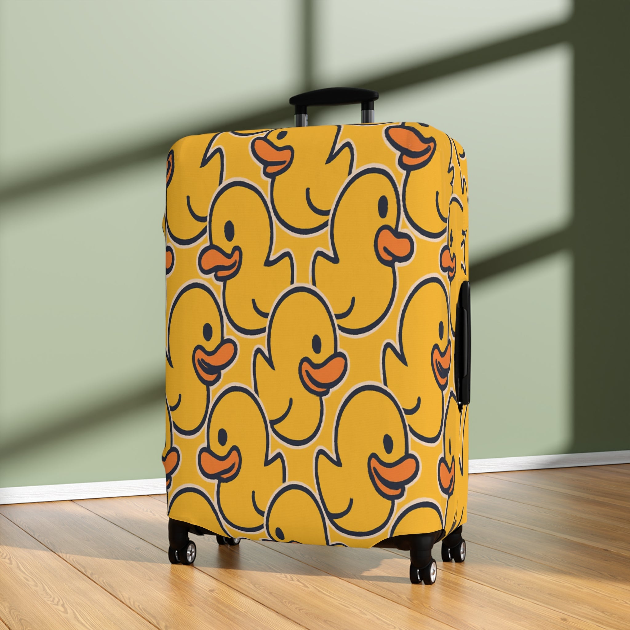 Rubber Duck Pattern Luggage Cover — Cute Yellow Travel Case Protector