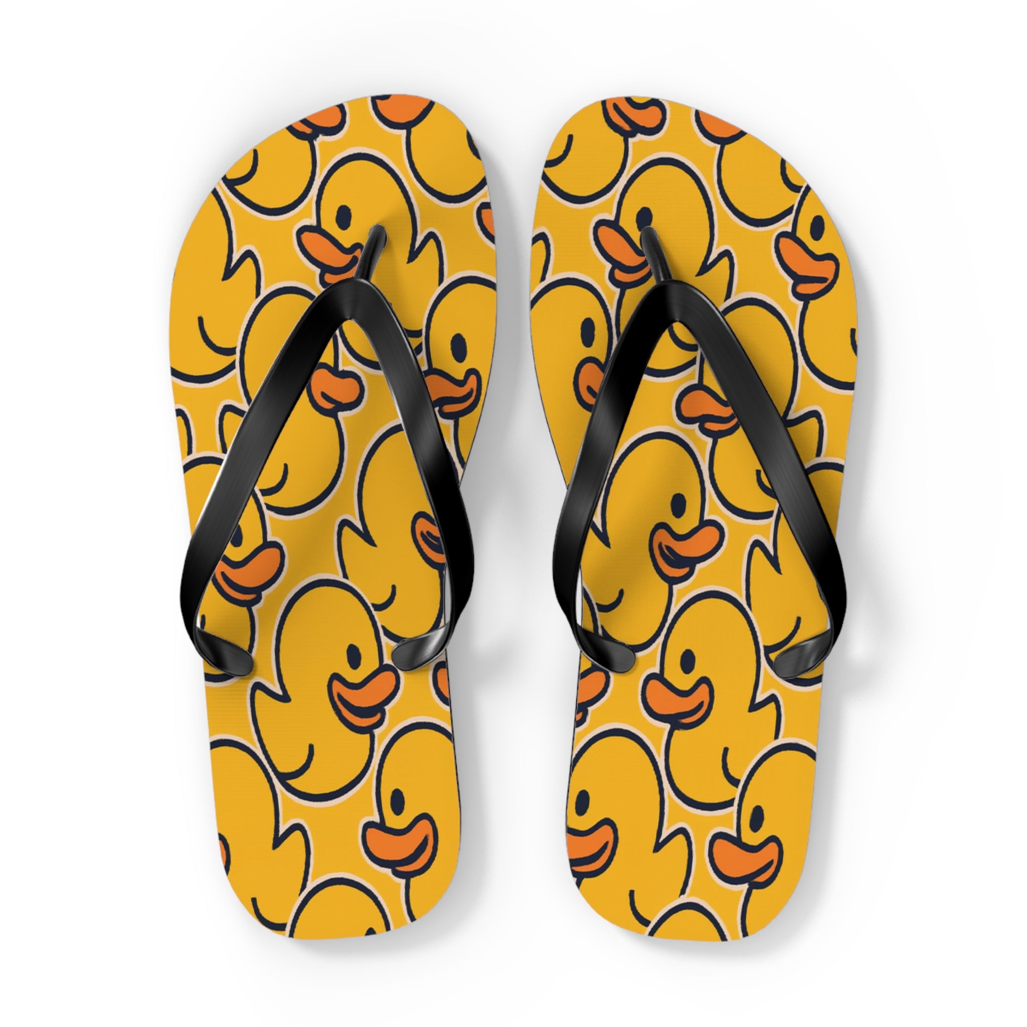 Rubber Duck Pattern Flip Flops – Cute Yellow Duck Beach Sandals