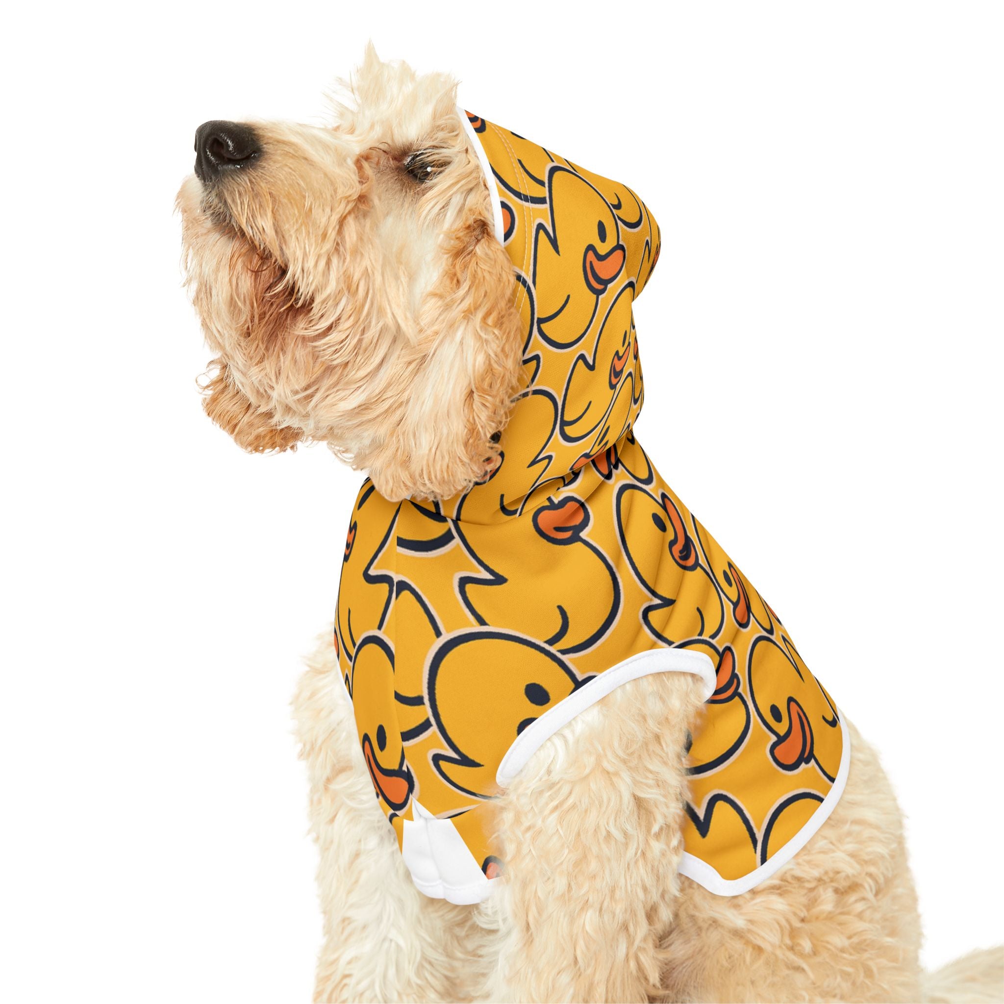 Rubber Duck Pattern Pet Hoodie — Cute Yellow Duck Dog & Cat Hoodie