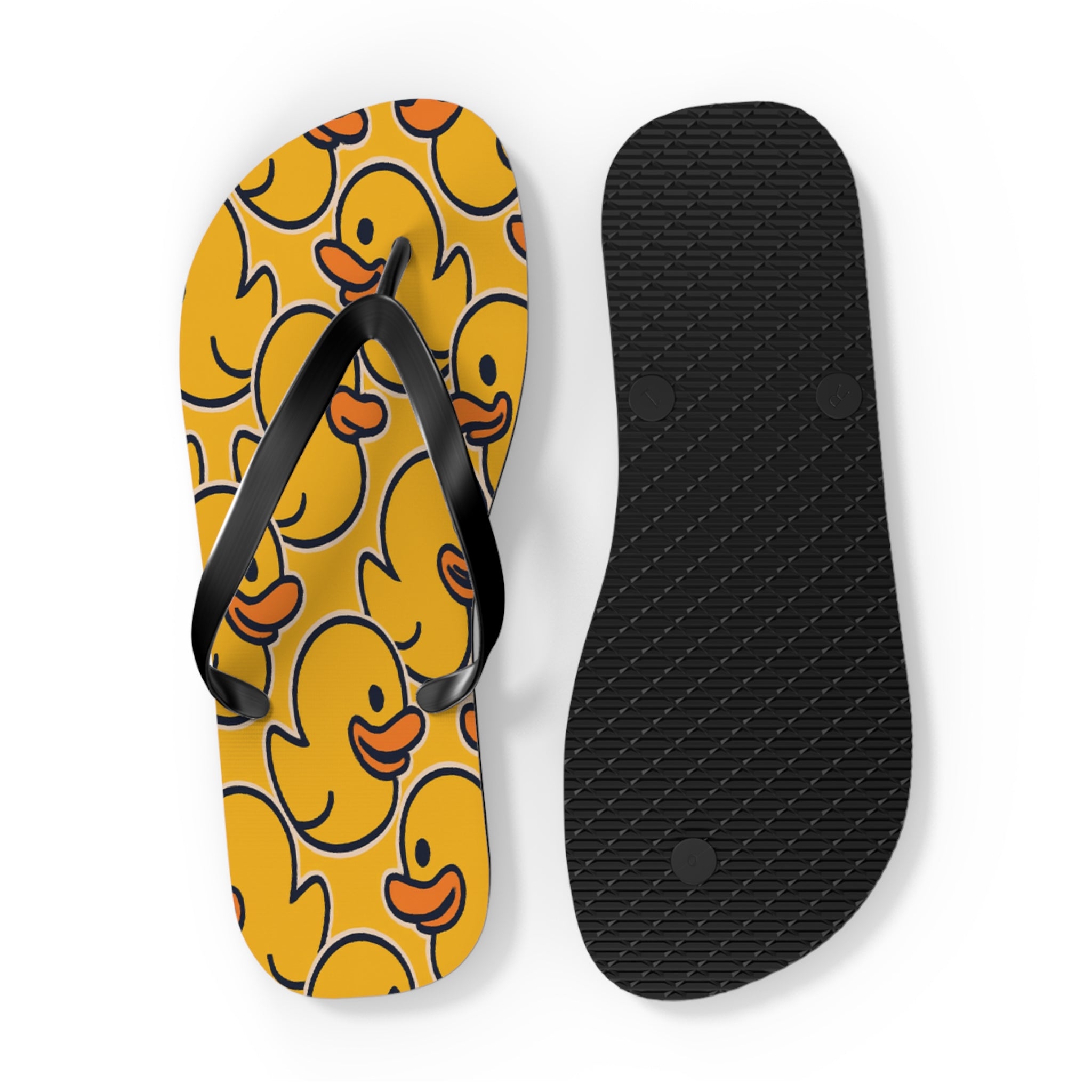 Rubber Duck Pattern Flip Flops – Cute Yellow Duck Beach Sandals
