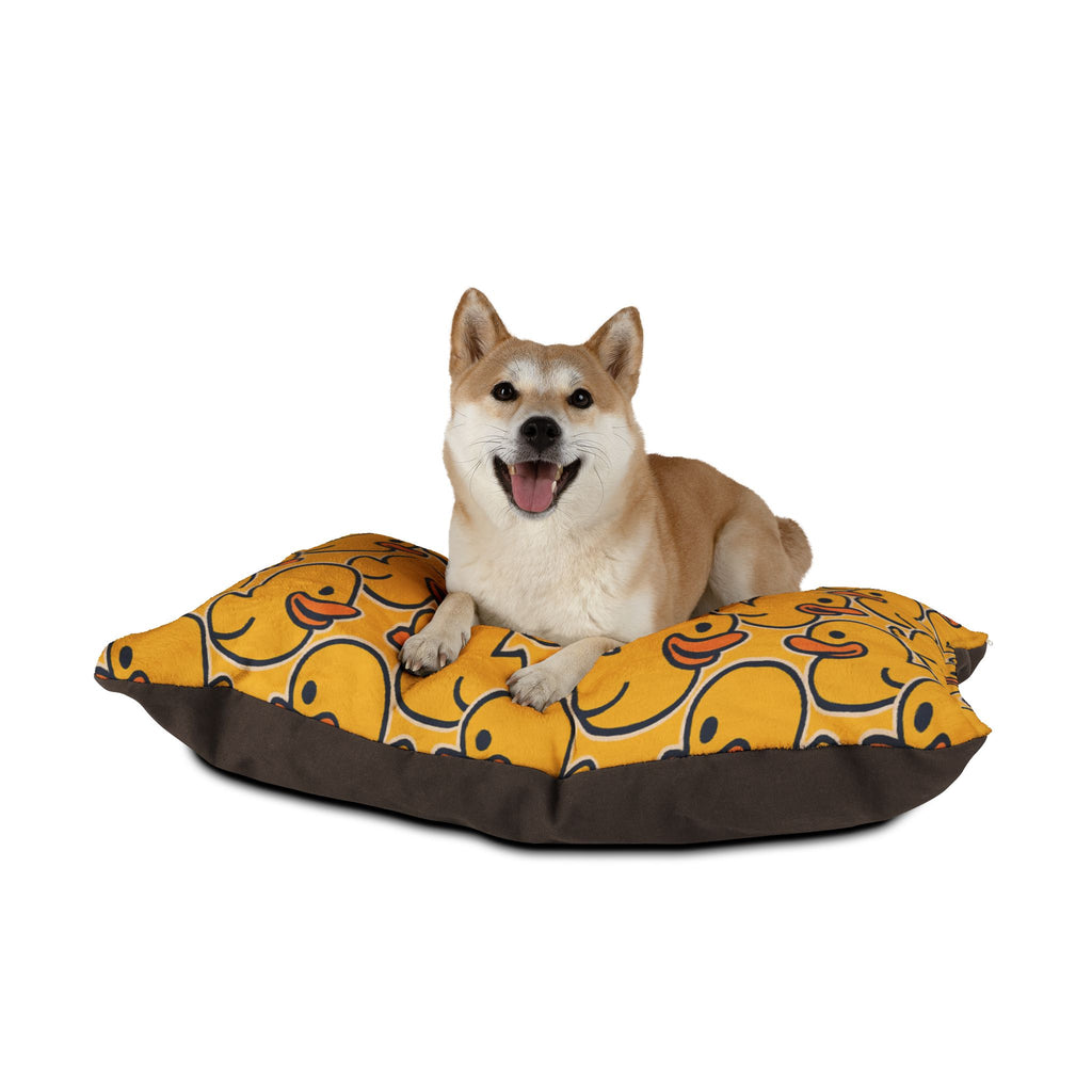 Rubber Duck Pattern Pet Bed — Cute Yellow Duck Dog & Cat Cushion