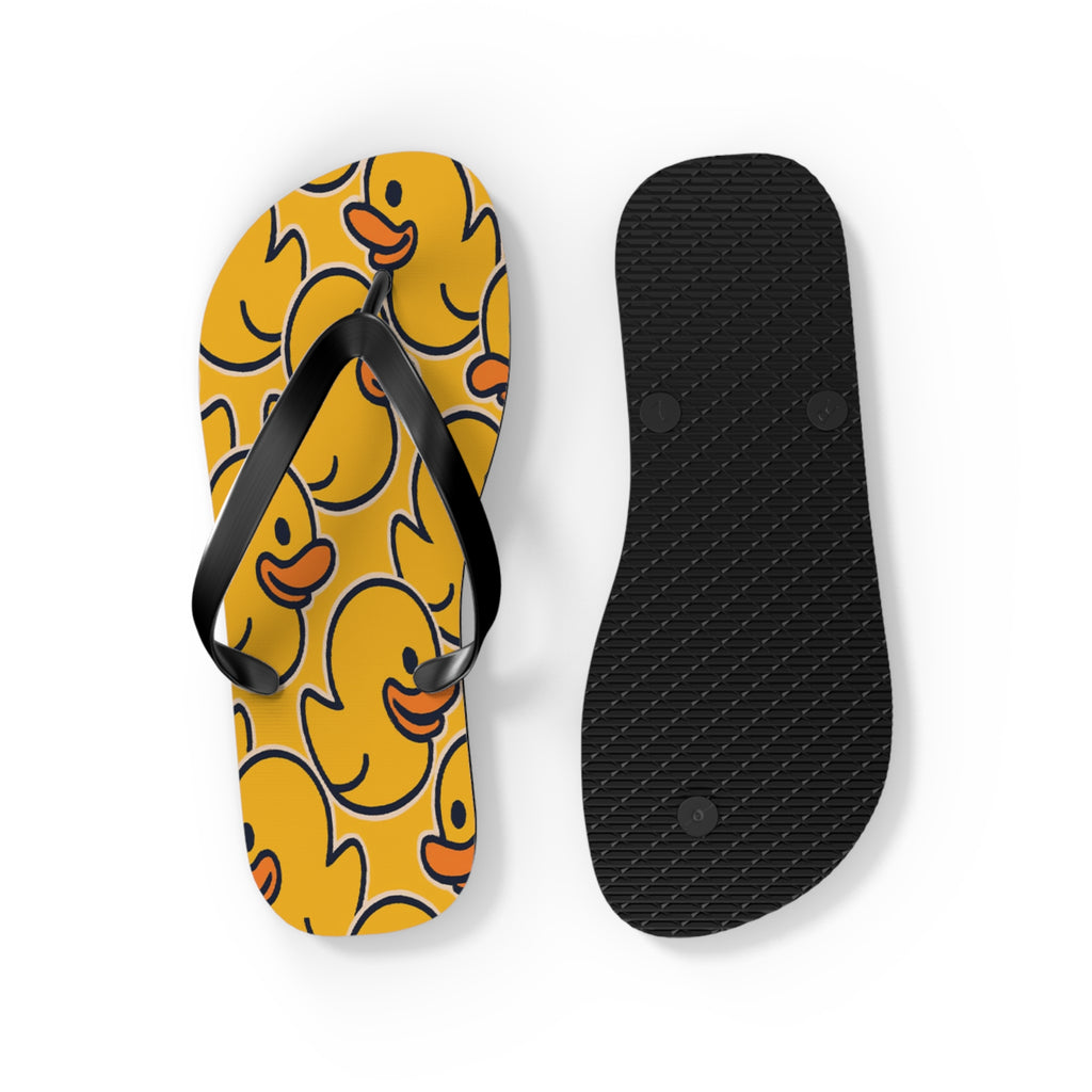 Rubber Duck Pattern Flip Flops – Cute Yellow Duck Beach Sandals