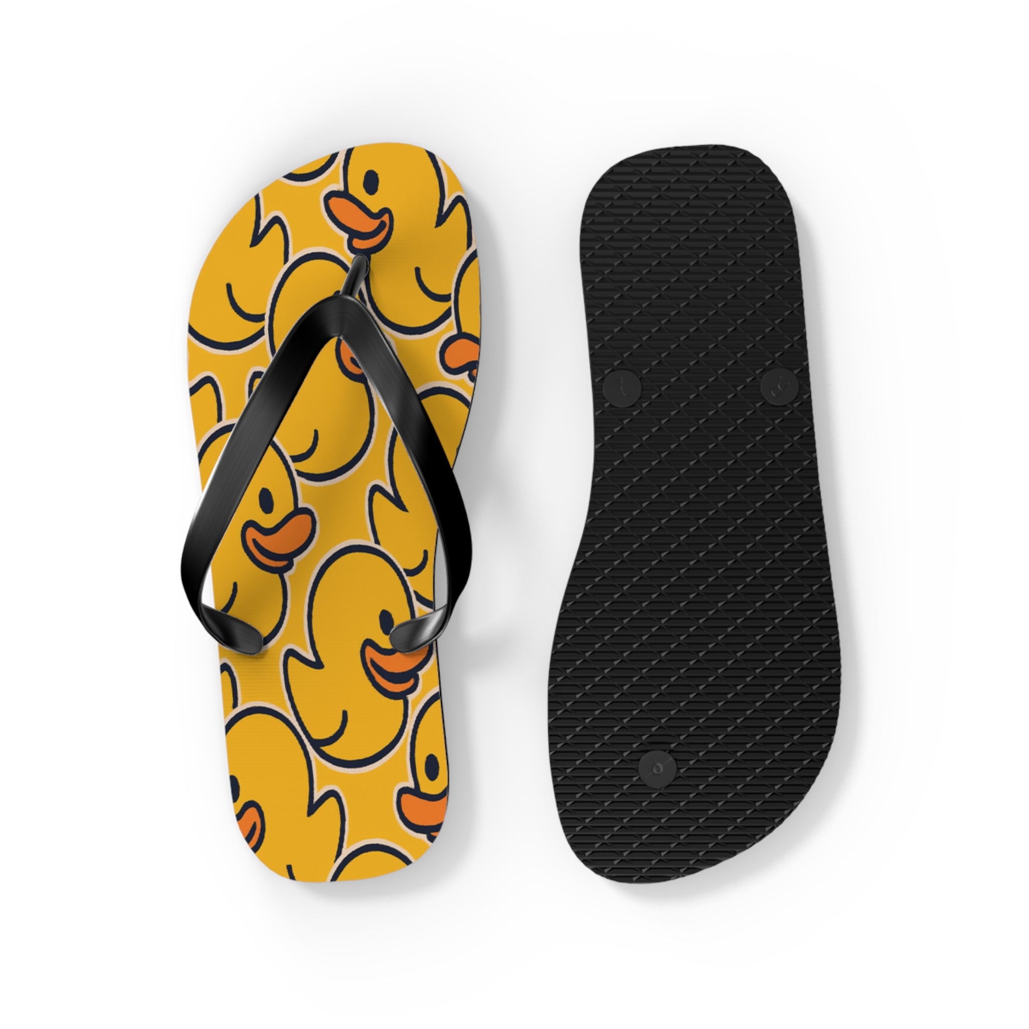 Rubber Duck Pattern Flip Flops – Cute Yellow Duck Beach Sandals
