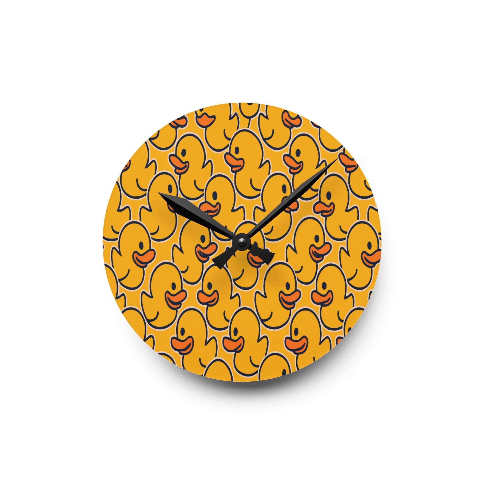 Acrylic Wall Clock — Playful Rubber Duck Pattern Decorative Clock