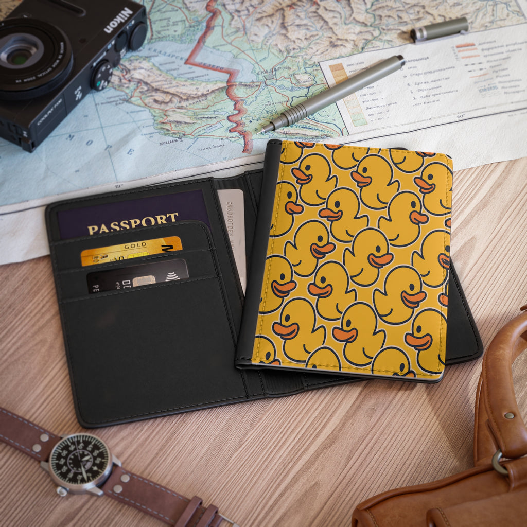 Rubber Duck Pattern Passport Cover — Cute Yellow Travel Passport Holder