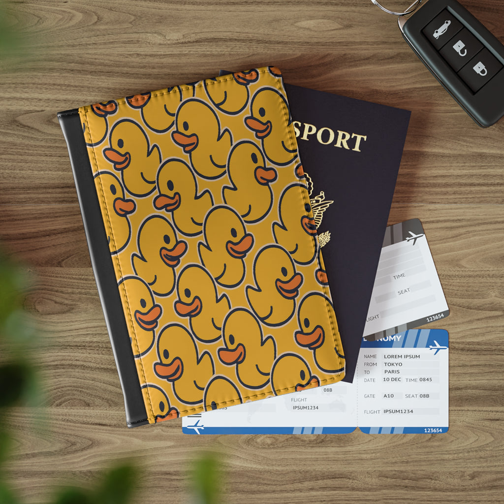 Rubber Duck Pattern Passport Cover — Cute Yellow Travel Passport Holder