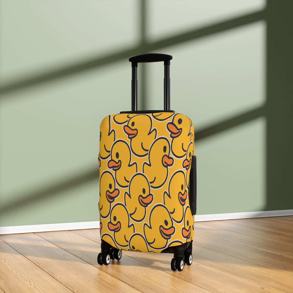 Rubber Duck Pattern Luggage Cover — Cute Yellow Travel Case Protector