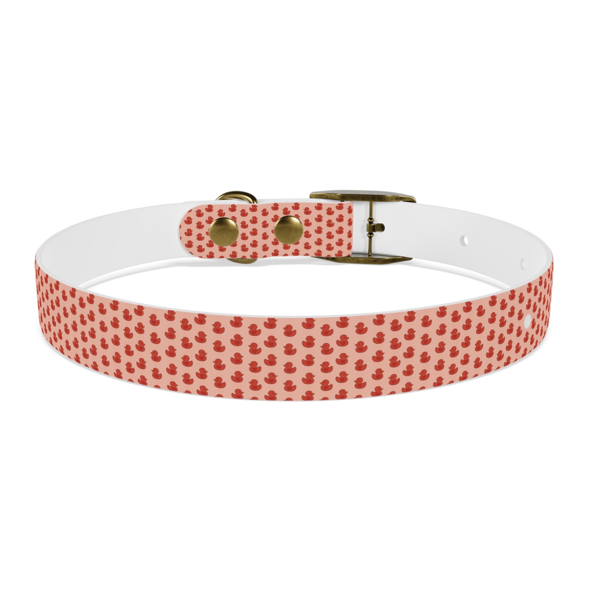 Red Rubber Duck Pattern Dog Collar — Cute Waterproof Pet Collar for Daily Walks & Gifts