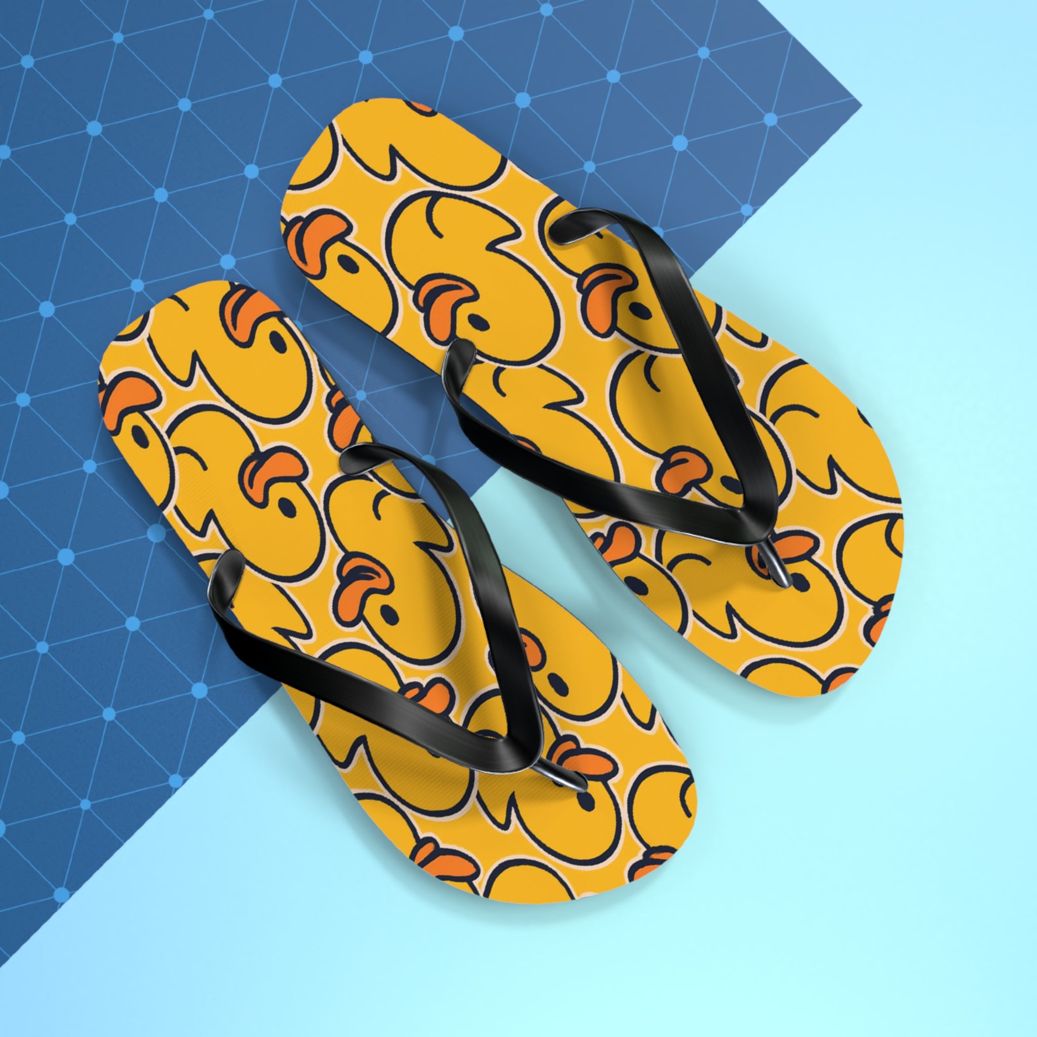 Rubber Duck Pattern Flip Flops – Cute Yellow Duck Beach Sandals
