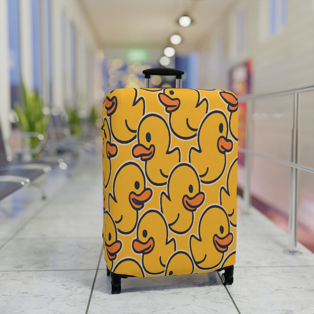 Rubber Duck Pattern Luggage Cover — Cute Yellow Travel Case Protector