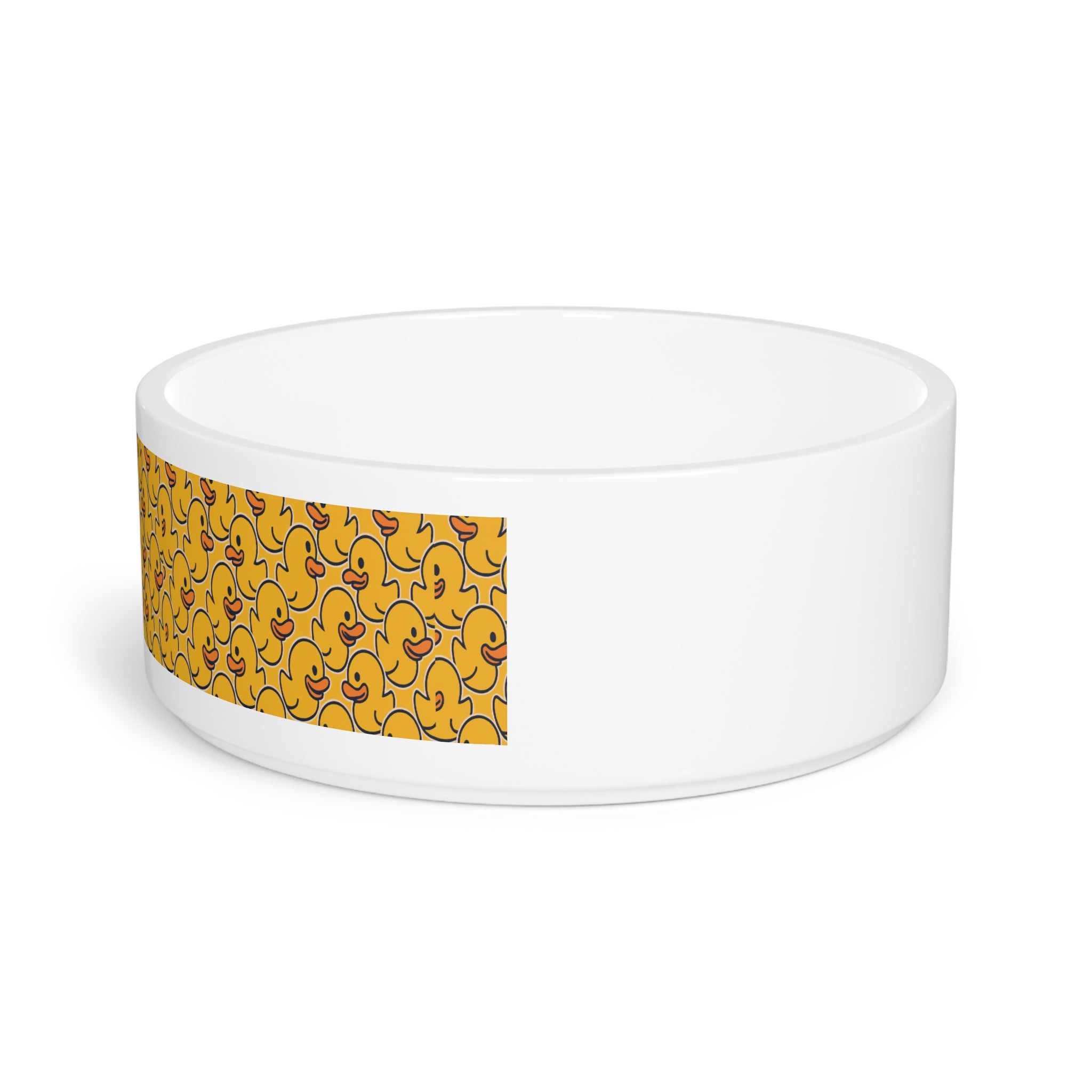 Duck Pattern Pet Bowl — Cute Yellow Rubber Duck Design for Dogs & Cats