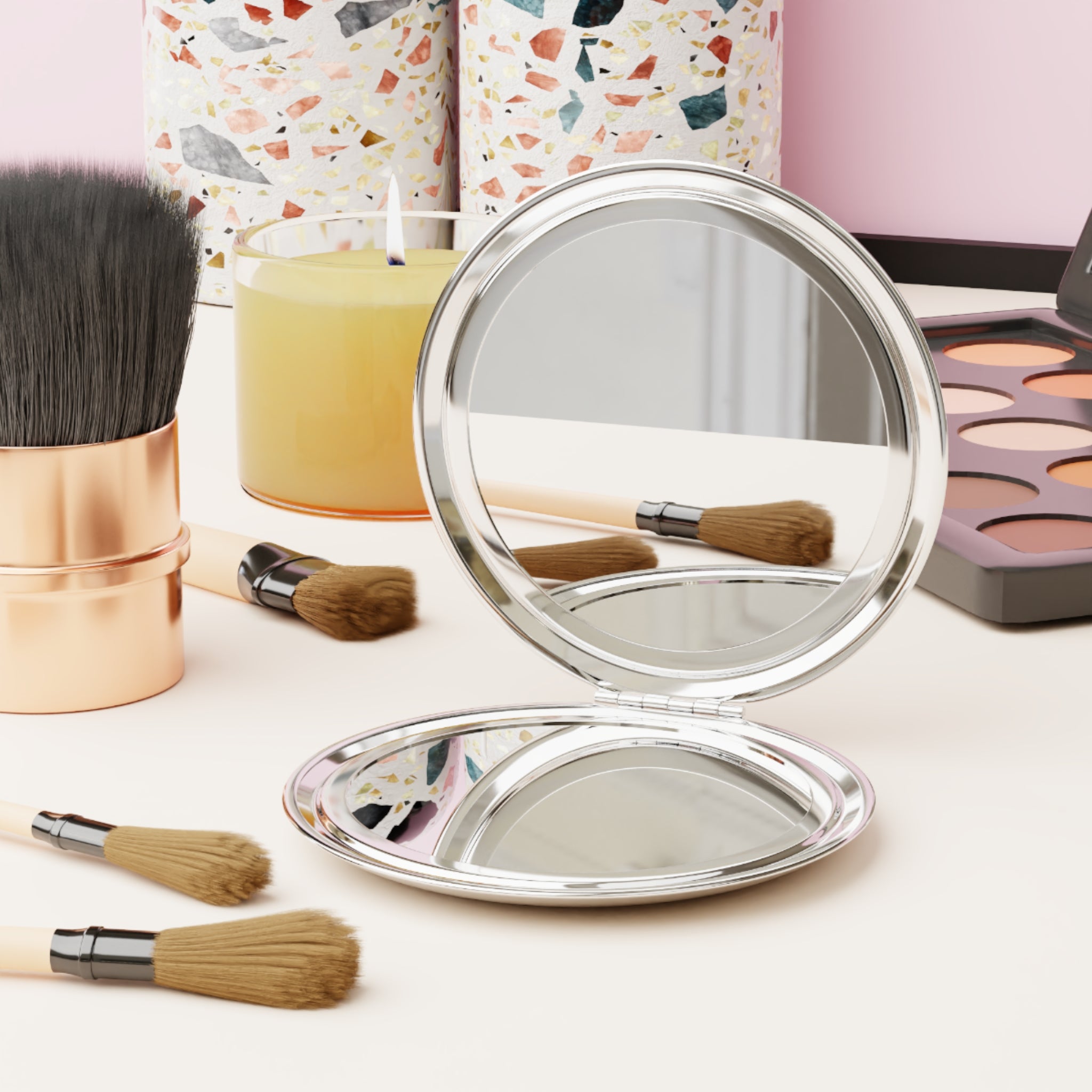 Duck Dreams Compact Travel Mirror — Pocket-Sized Cosmetic Mirror for On-the-Go Touch-Ups