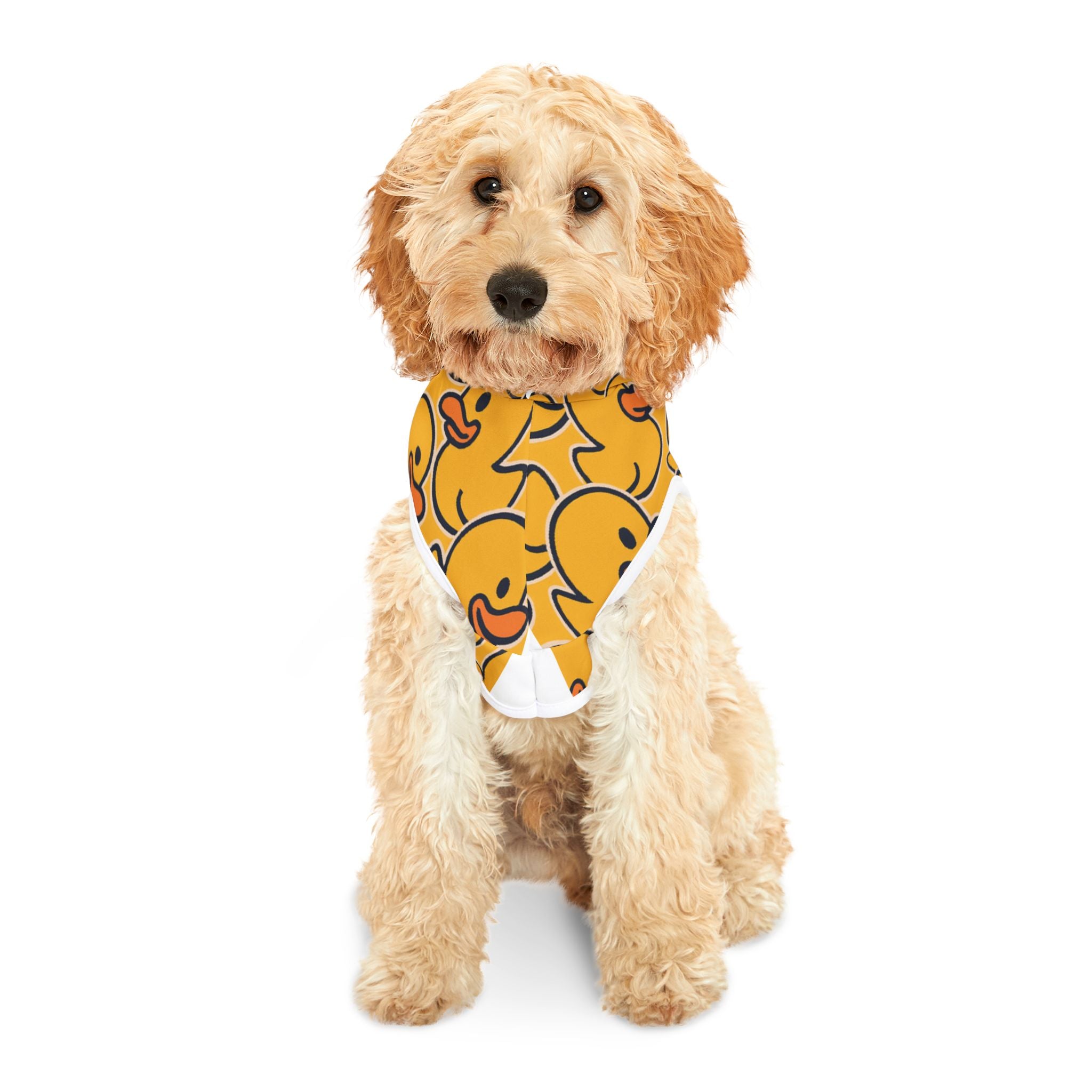 Rubber Duck Pattern Pet Hoodie — Cute Yellow Duck Dog & Cat Hoodie