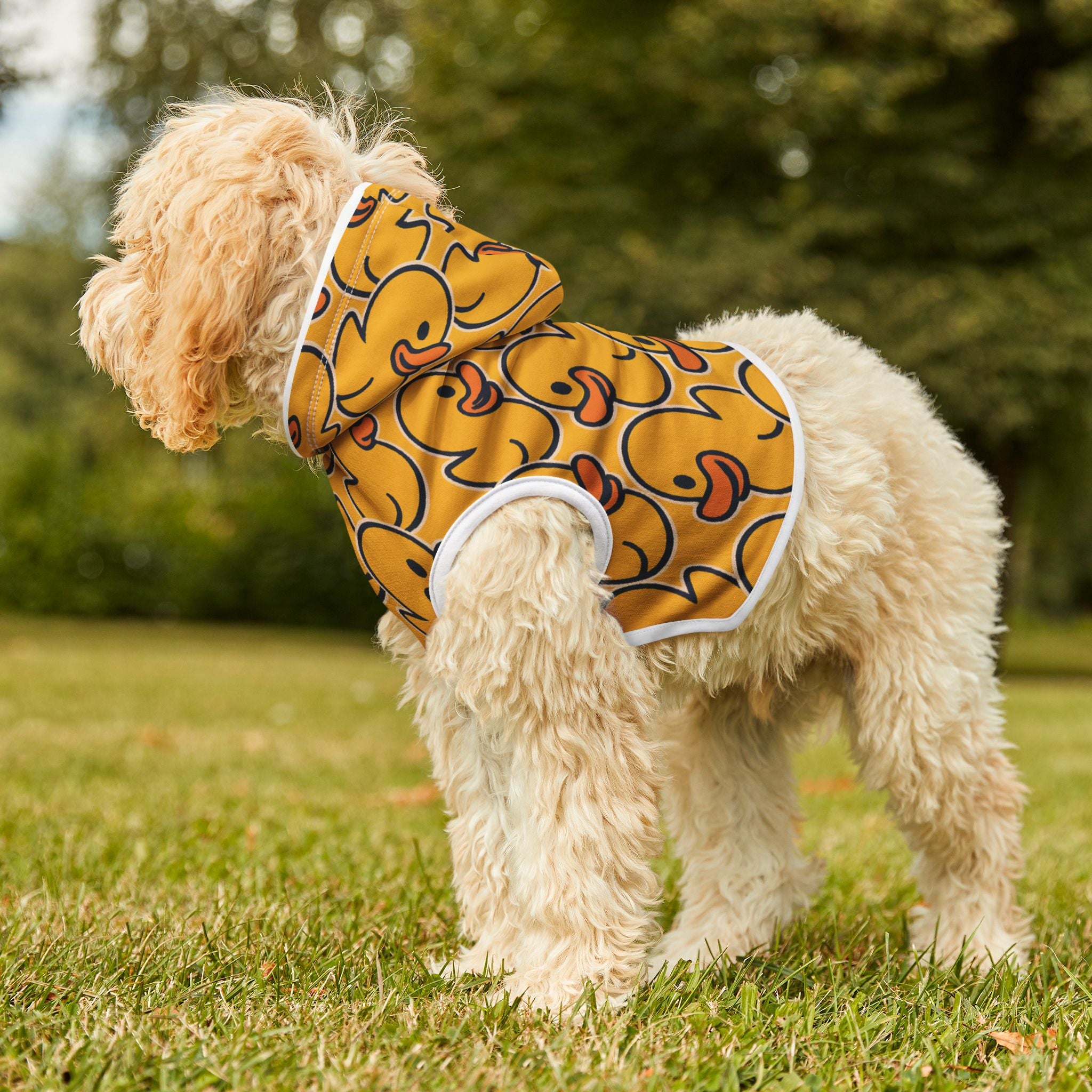 Rubber Duck Pattern Pet Hoodie — Cute Yellow Duck Dog & Cat Hoodie