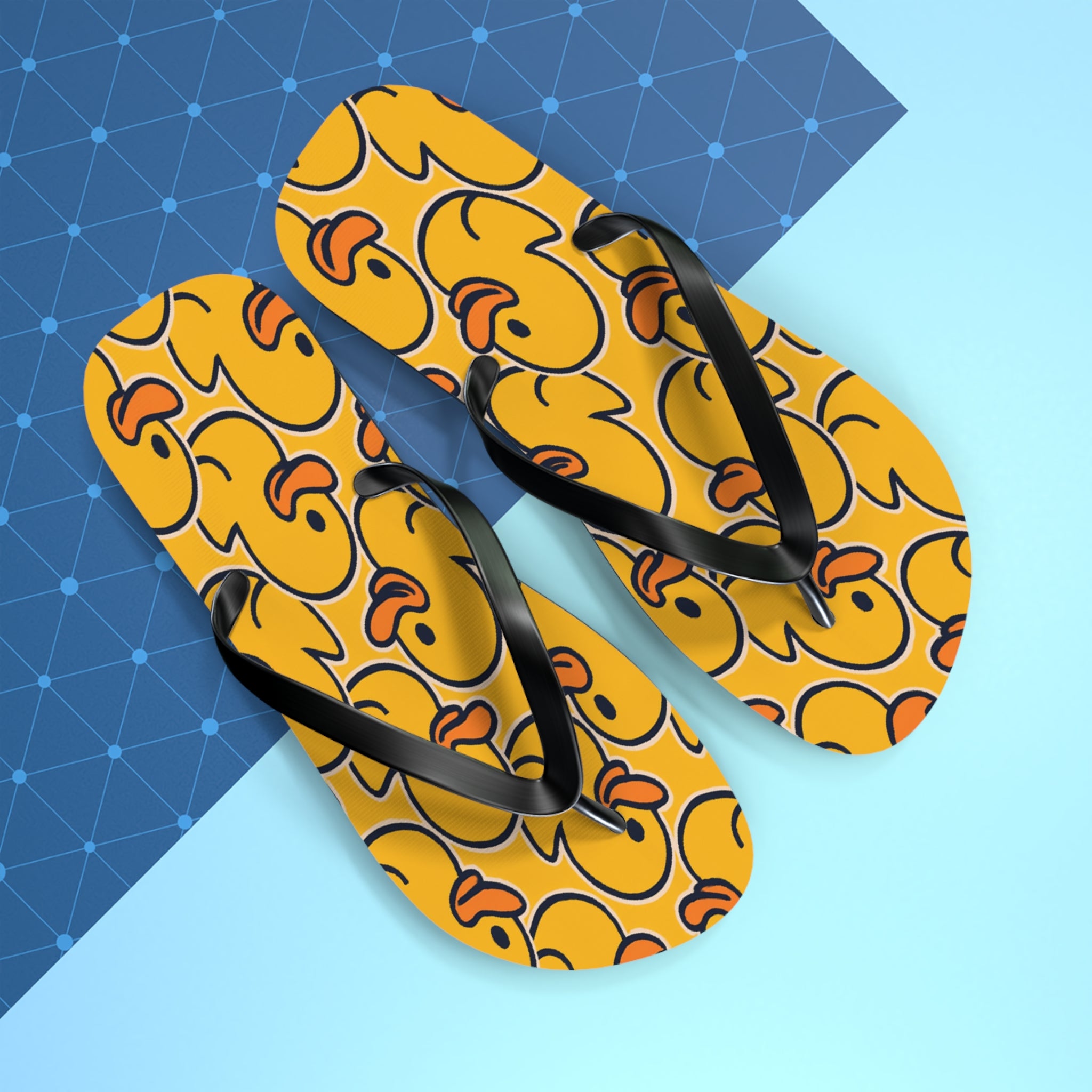 Rubber Duck Pattern Flip Flops – Cute Yellow Duck Beach Sandals
