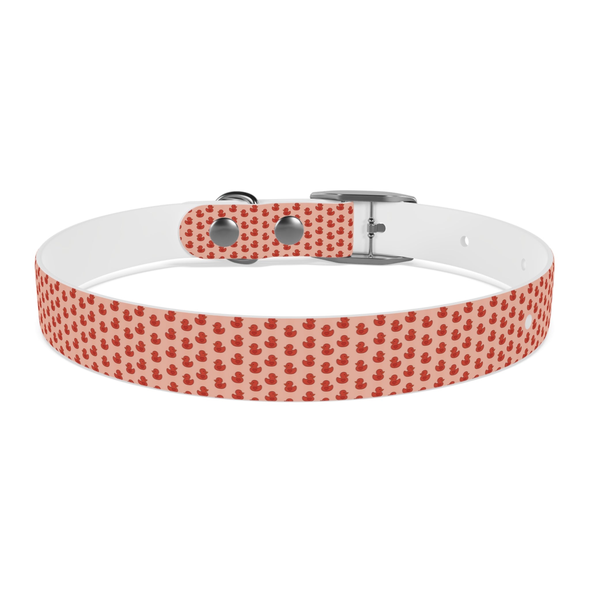 Red Rubber Duck Pattern Dog Collar — Cute Waterproof Pet Collar for Daily Walks & Gifts