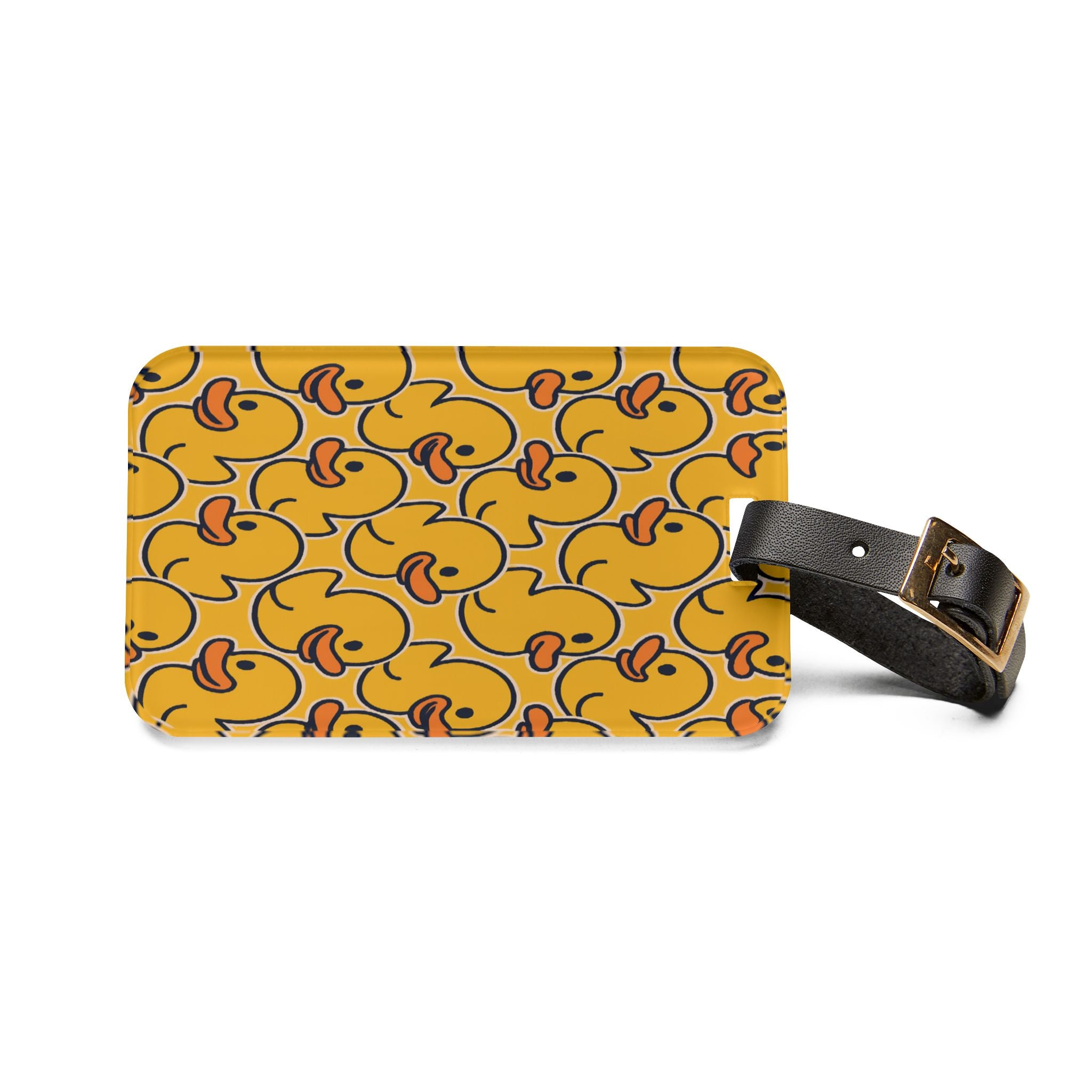 Rubber Duck Pattern Luggage Tag — Cute Yellow Duck Travel ID