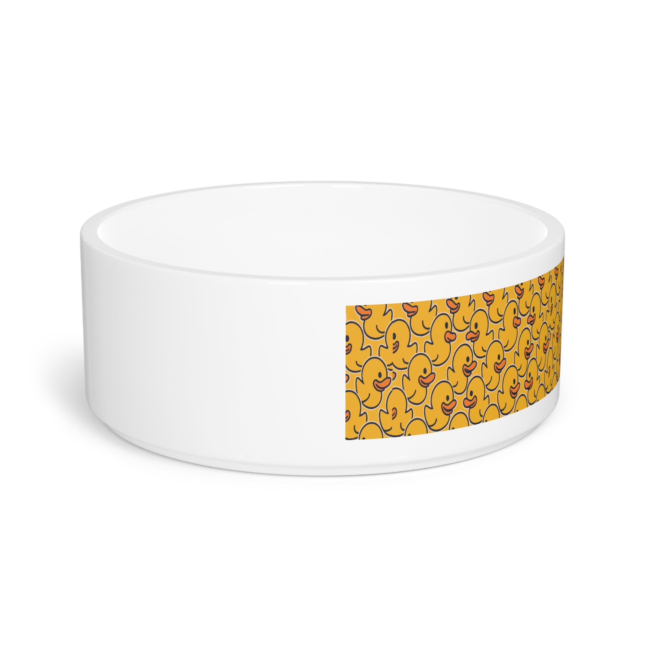 Duck Pattern Pet Bowl — Cute Yellow Rubber Duck Design for Dogs & Cats