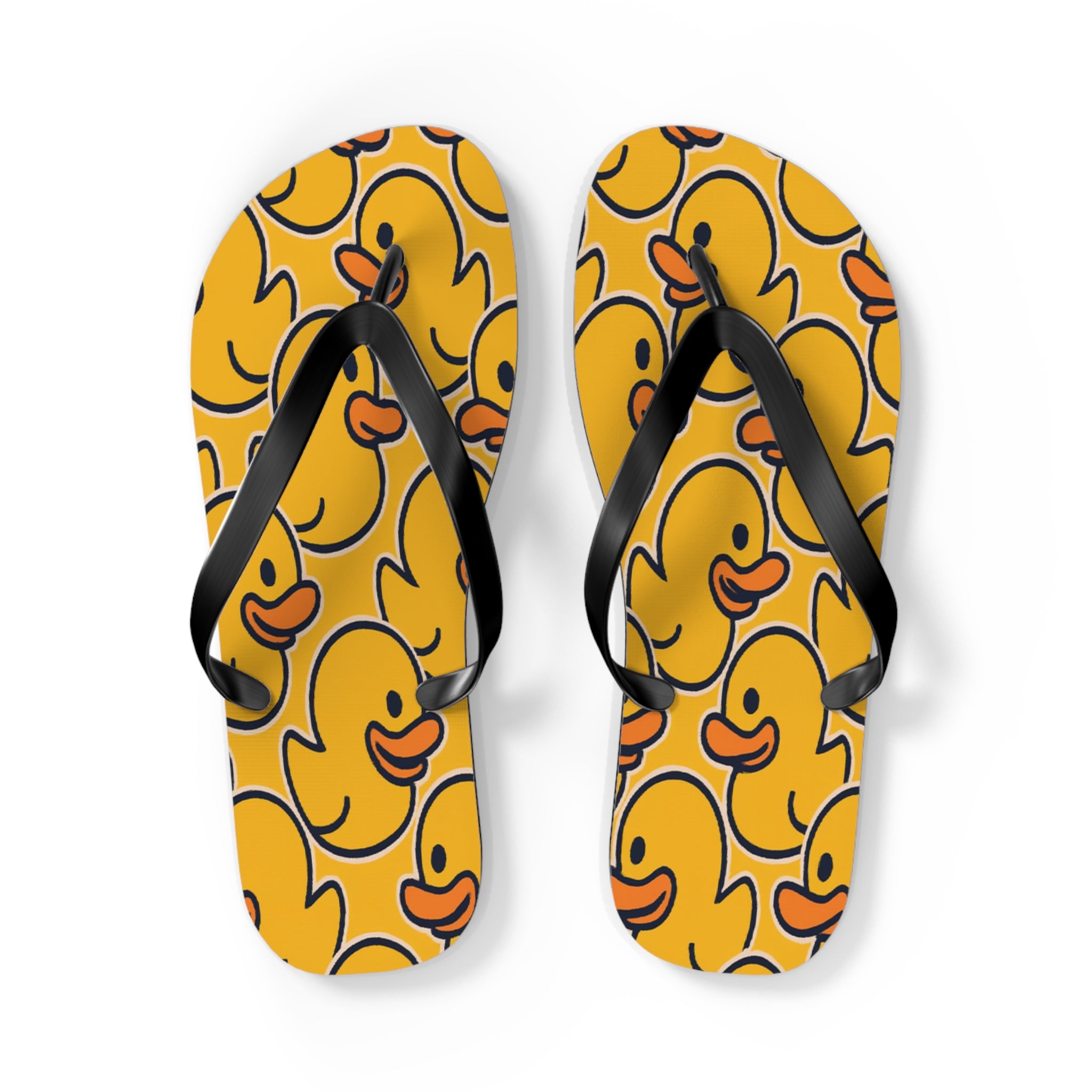 Rubber Duck Pattern Flip Flops – Cute Yellow Duck Beach Sandals