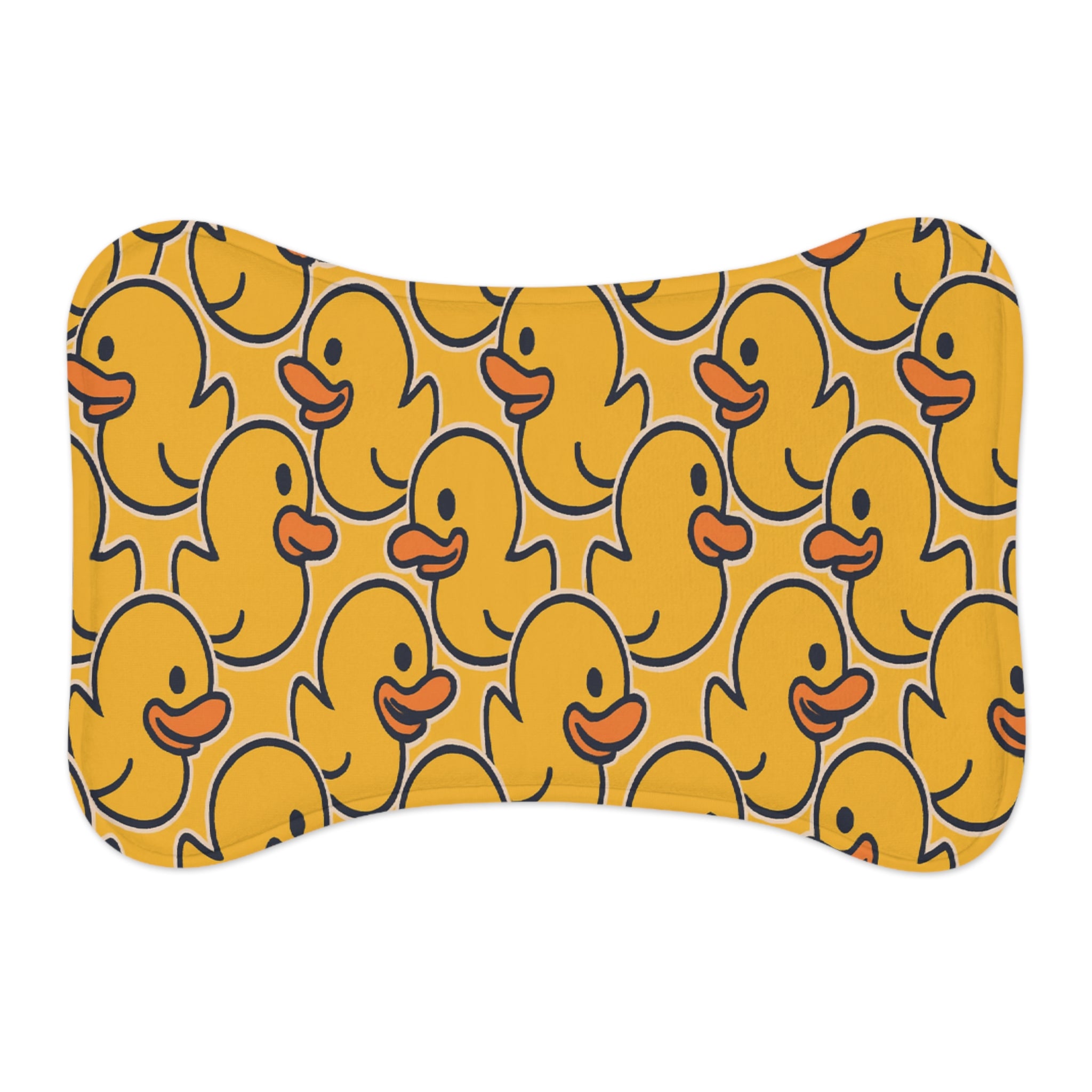 Rubber Duck Pet Feeding Mat — Non-Slip Waterproof Dog & Cat Bowl Placemat