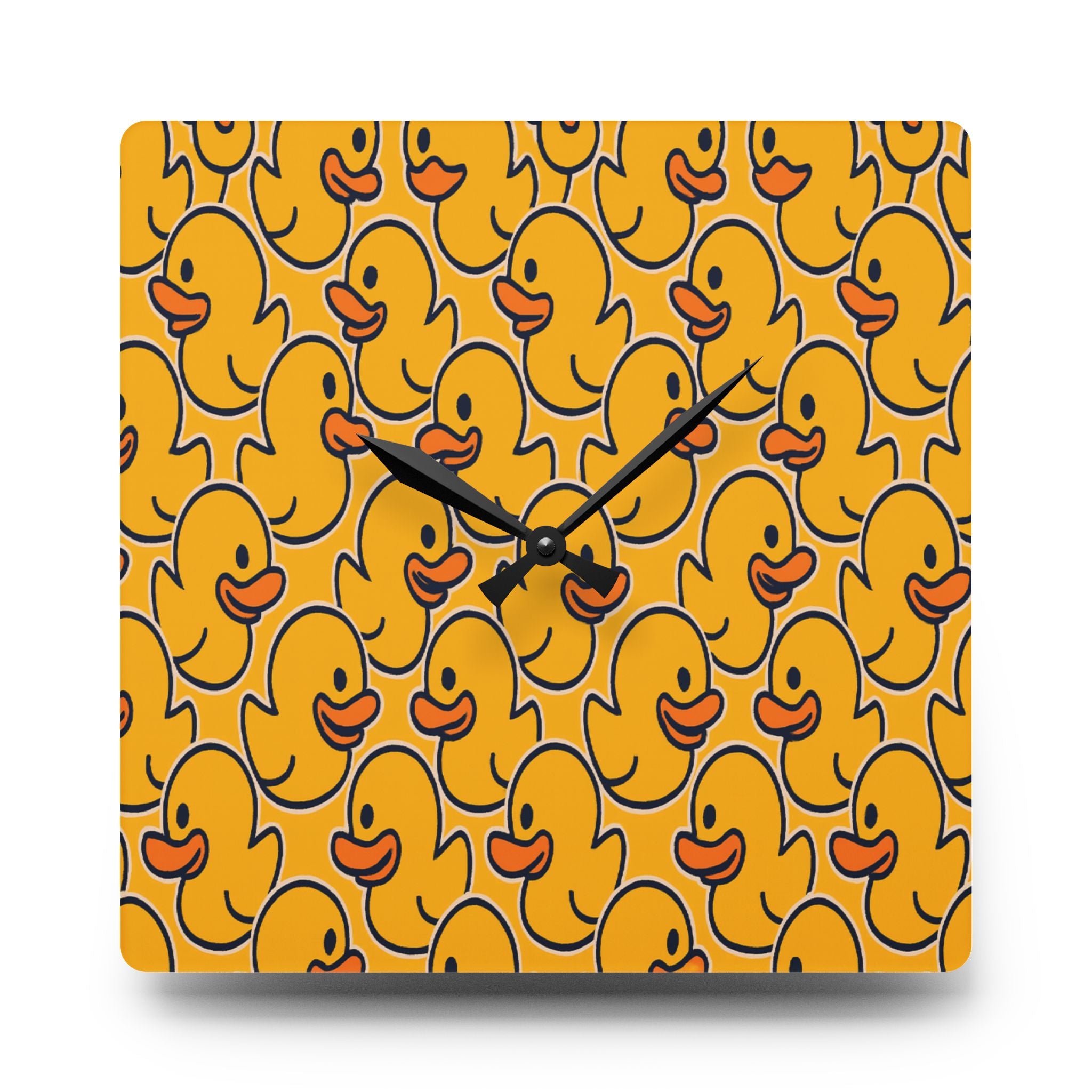 Acrylic Wall Clock — Playful Rubber Duck Pattern Decorative Clock