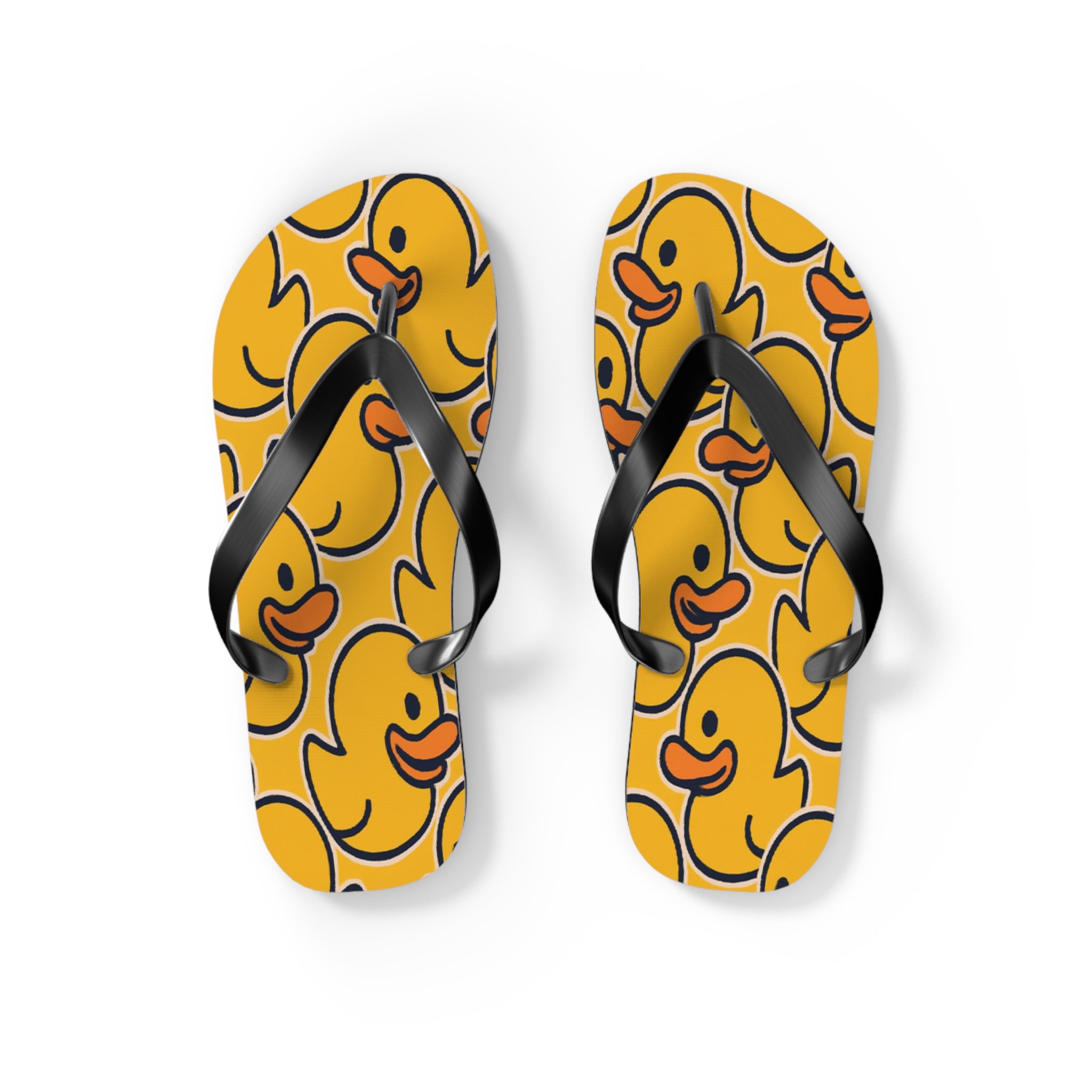 Rubber Duck Pattern Flip Flops – Cute Yellow Duck Beach Sandals