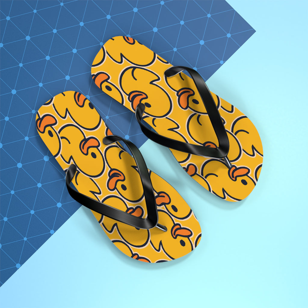 Rubber Duck Pattern Flip Flops – Cute Yellow Duck Beach Sandals