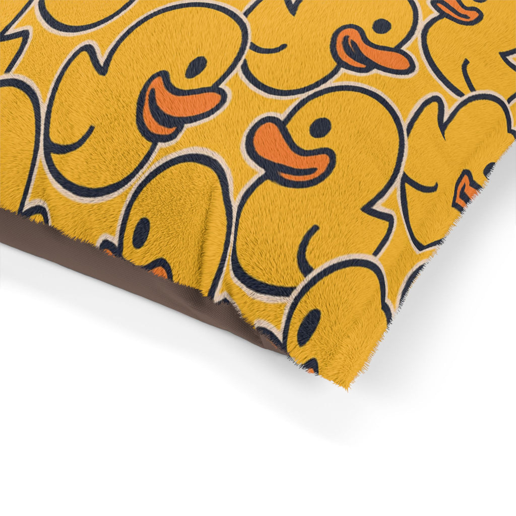 Rubber Duck Pattern Pet Bed — Cute Yellow Duck Dog & Cat Cushion
