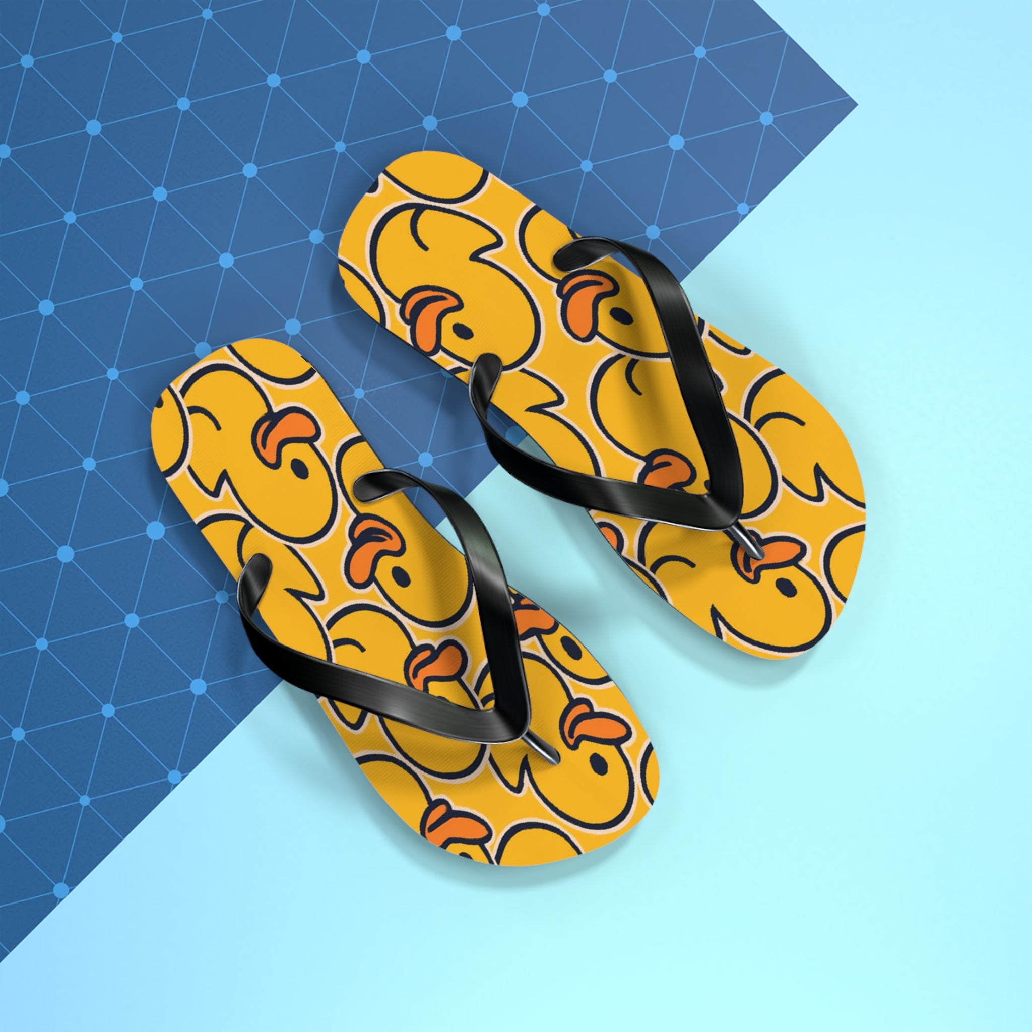 Rubber Duck Pattern Flip Flops – Cute Yellow Duck Beach Sandals