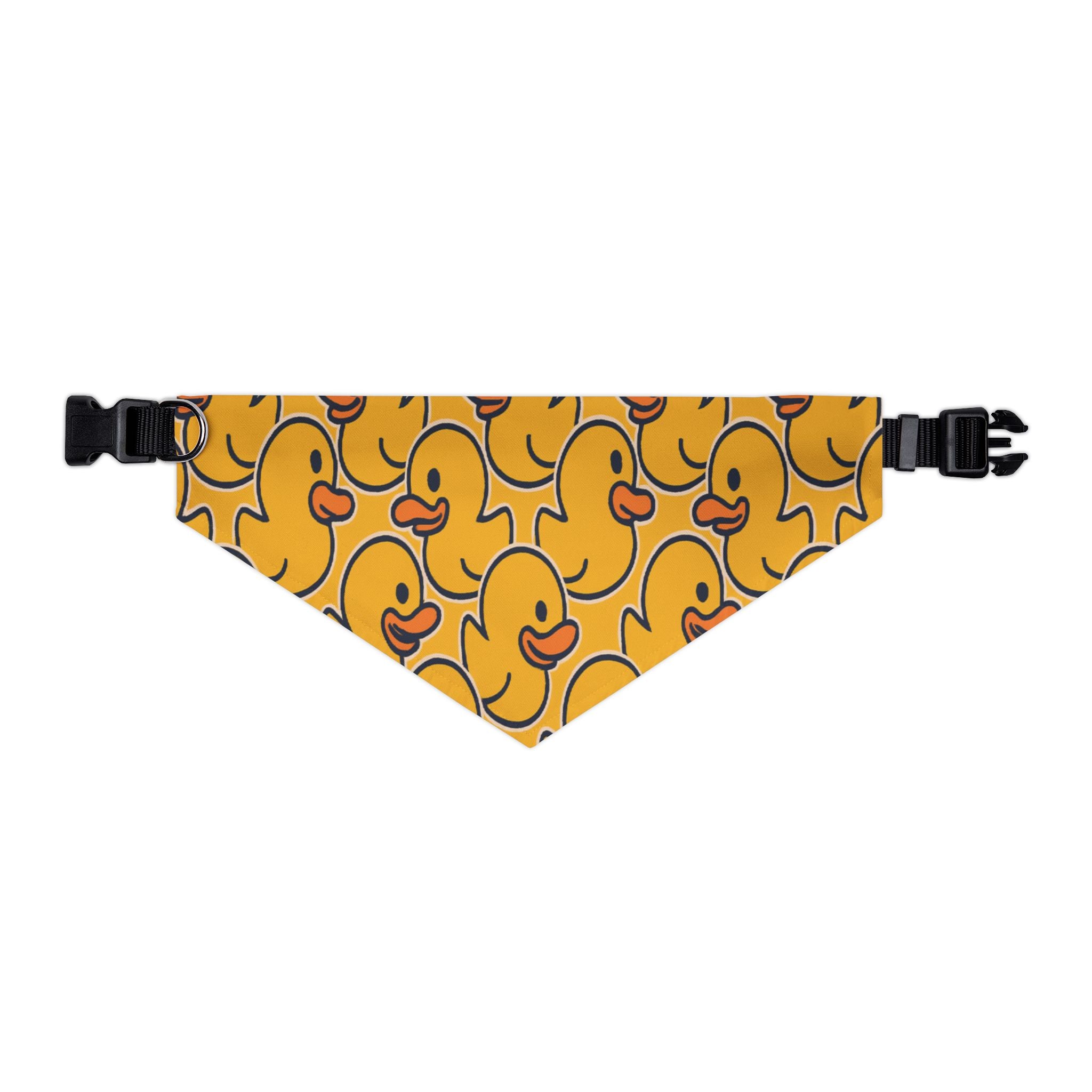 Duck Print Pet Bandana Collar — Cute Yellow Rubber Duck Pattern for Dogs & Cats