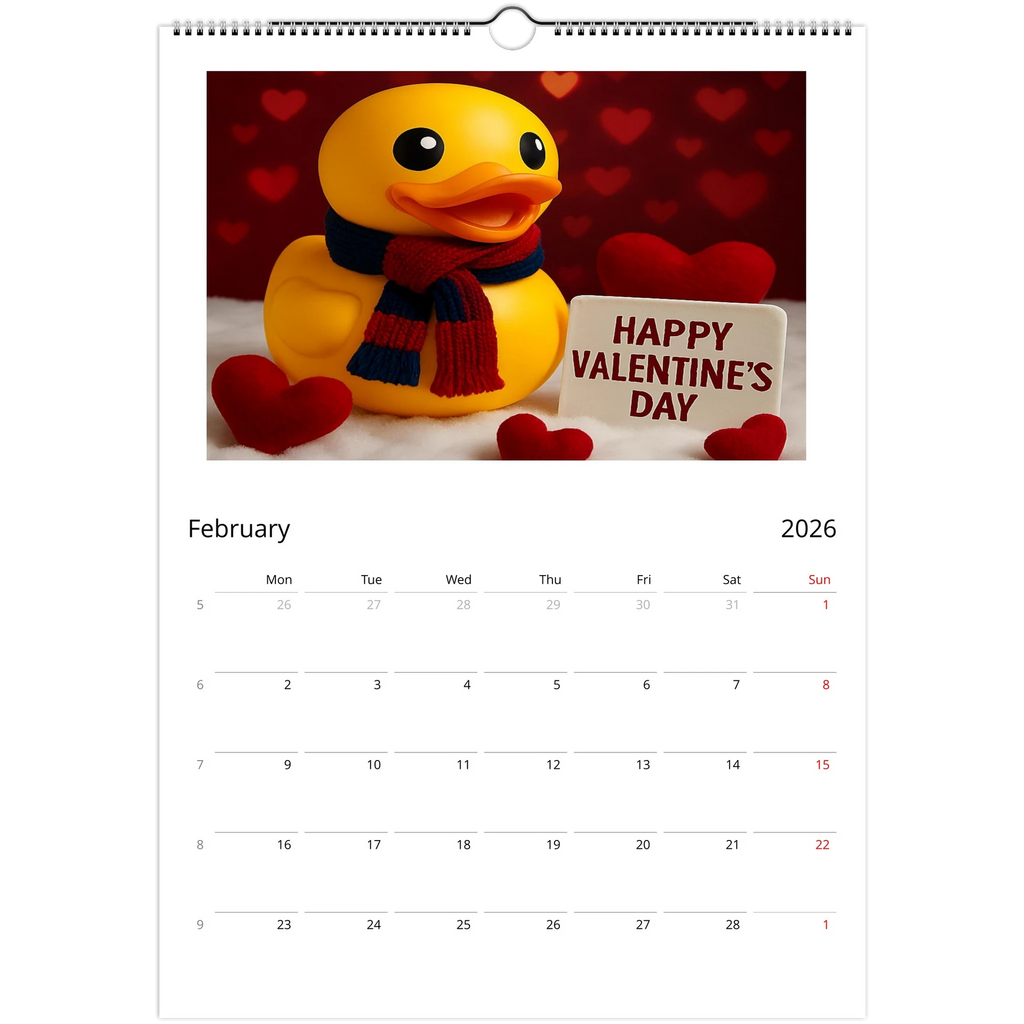 Calendar Rubber Duck Large A3 Wall Size - Perfect for Every Duck Lover - Duck Nation