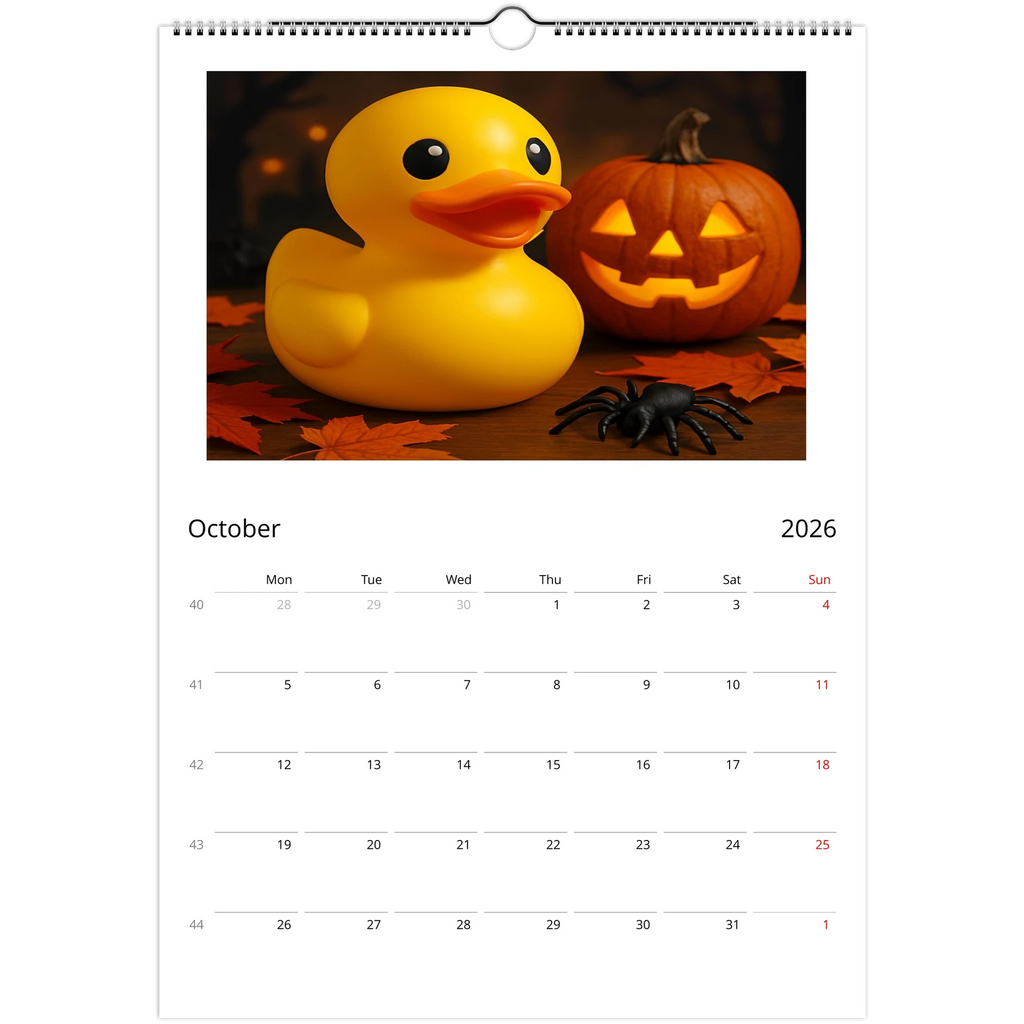 Calendar Rubber Duck Large A3 Wall Size - Perfect for Every Duck Lover - Duck Nation