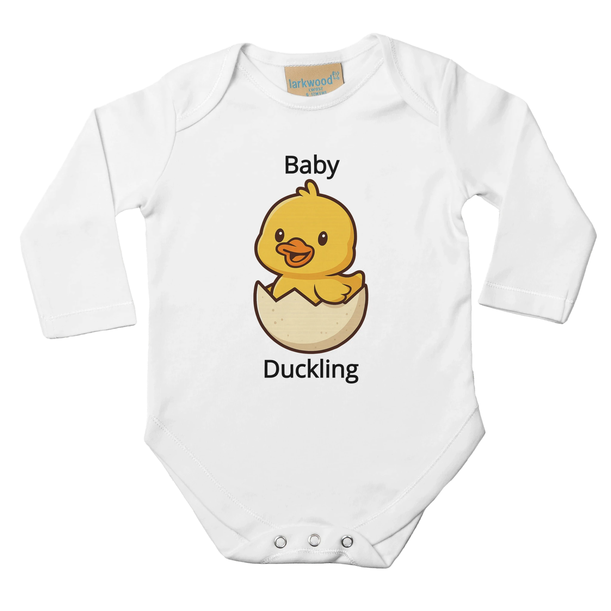 Baby Long Sleeve Baby Duckling Bodysuit White Sleepsuit - Duck Nation