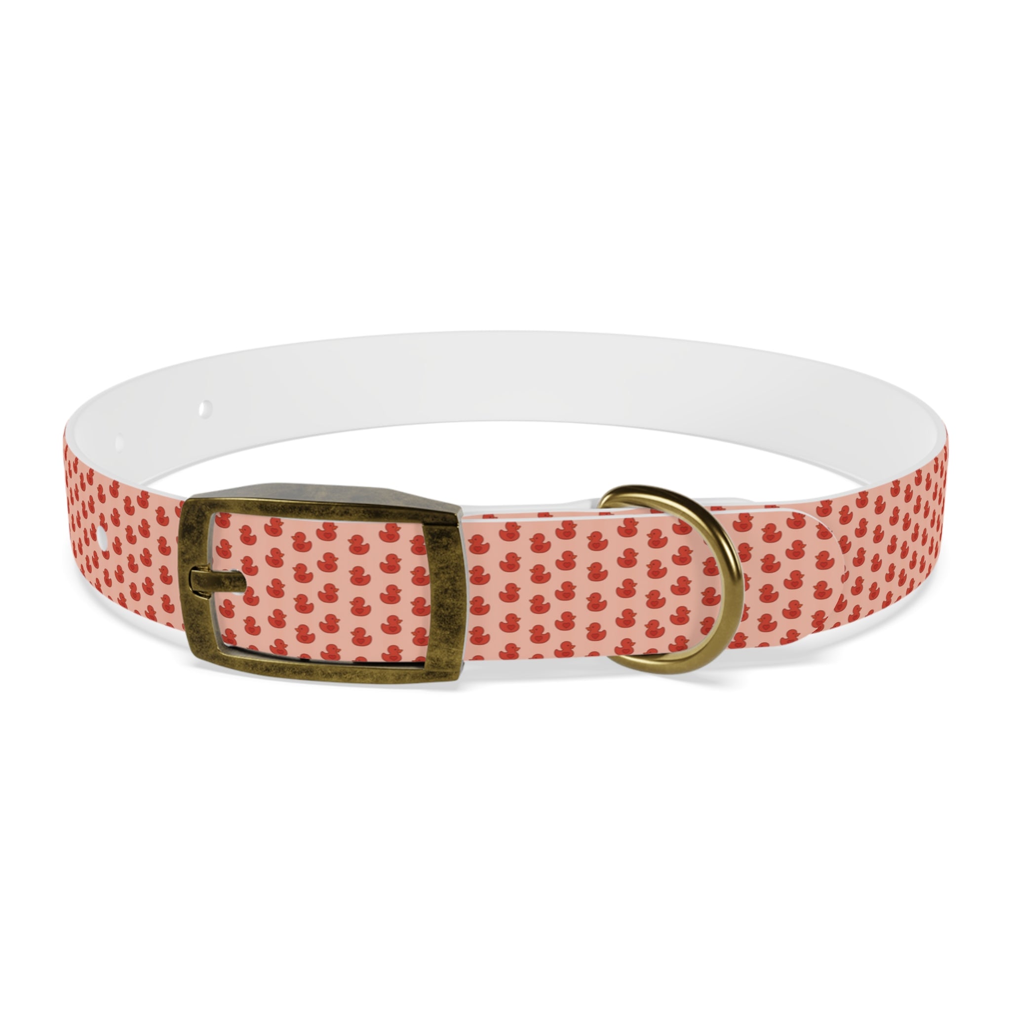 Red Rubber Duck Pattern Dog Collar — Cute Waterproof Pet Collar for Daily Walks & Gifts