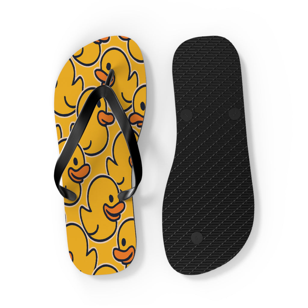 Rubber Duck Pattern Flip Flops – Cute Yellow Duck Beach Sandals
