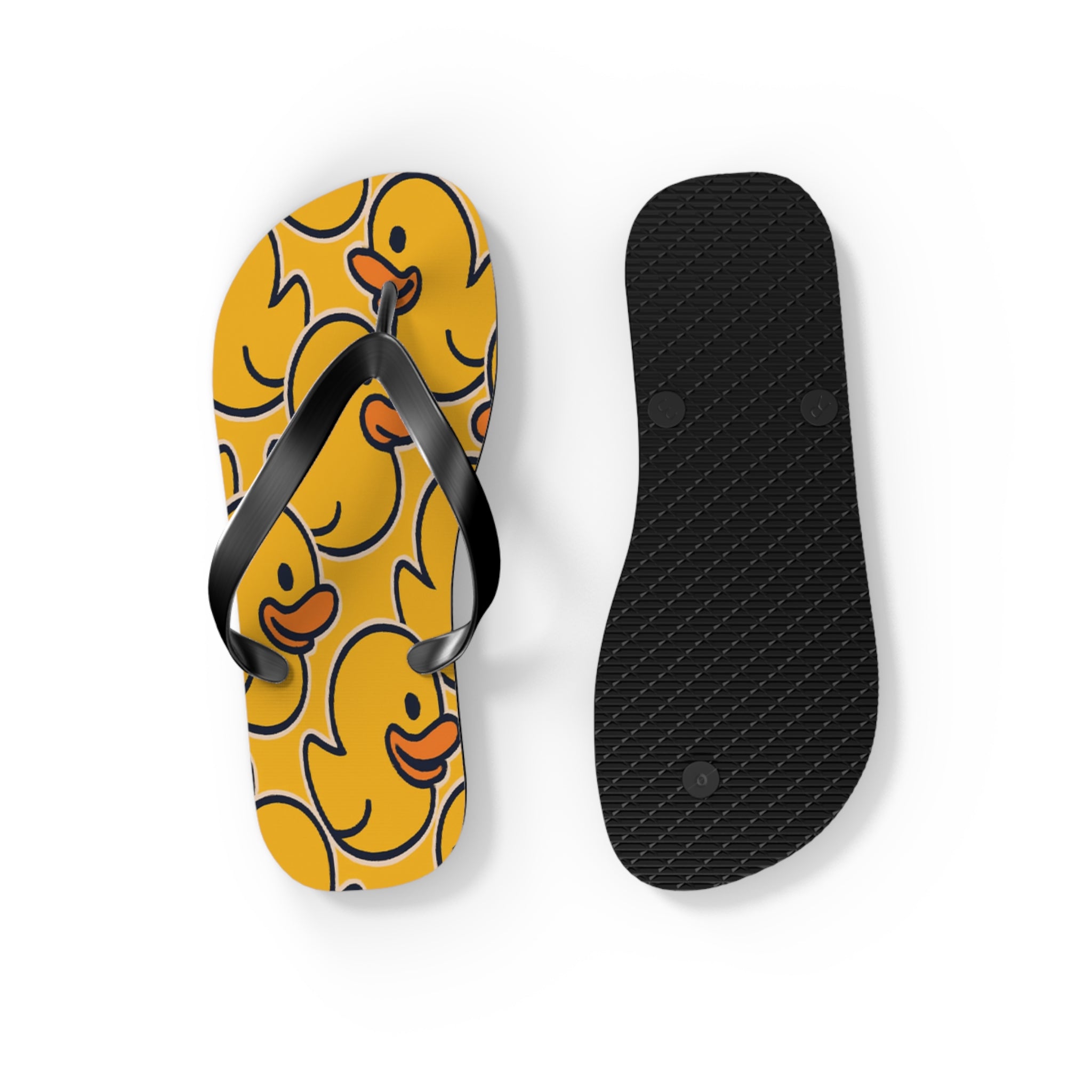 Rubber Duck Pattern Flip Flops – Cute Yellow Duck Beach Sandals