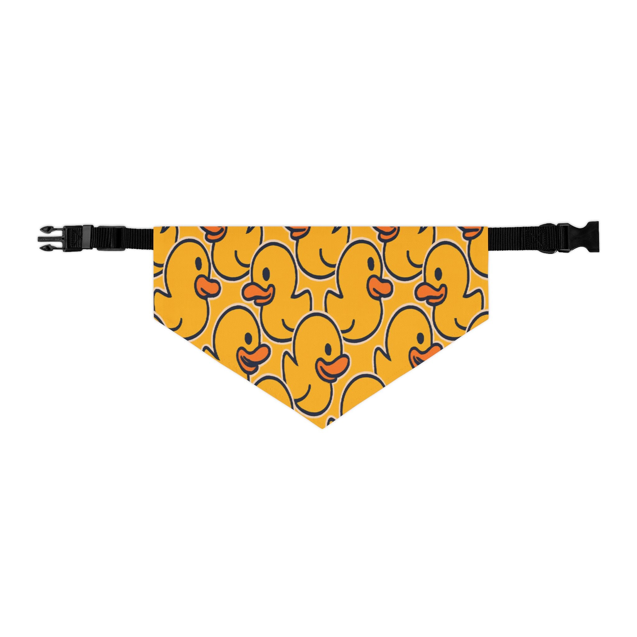 Duck Print Pet Bandana Collar — Cute Yellow Rubber Duck Pattern for Dogs & Cats
