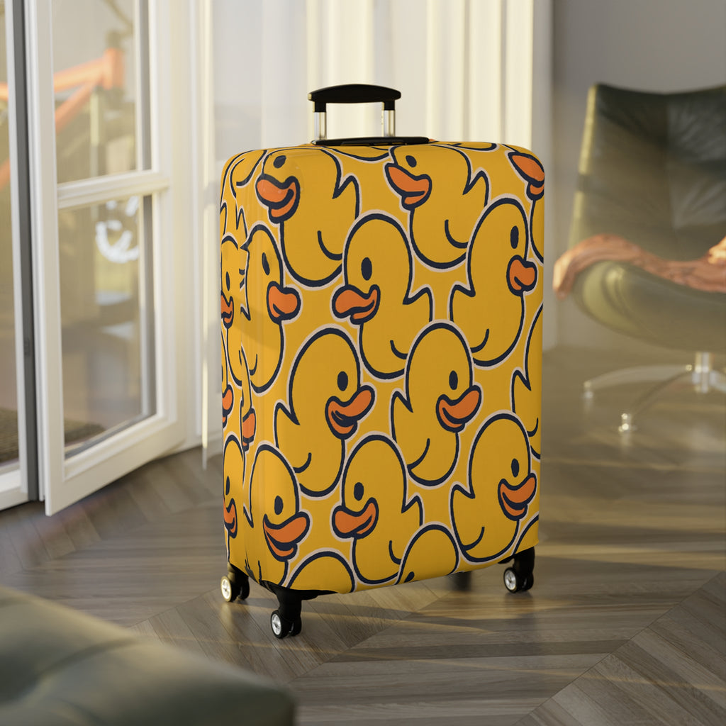 Rubber Duck Pattern Luggage Cover — Cute Yellow Travel Case Protector