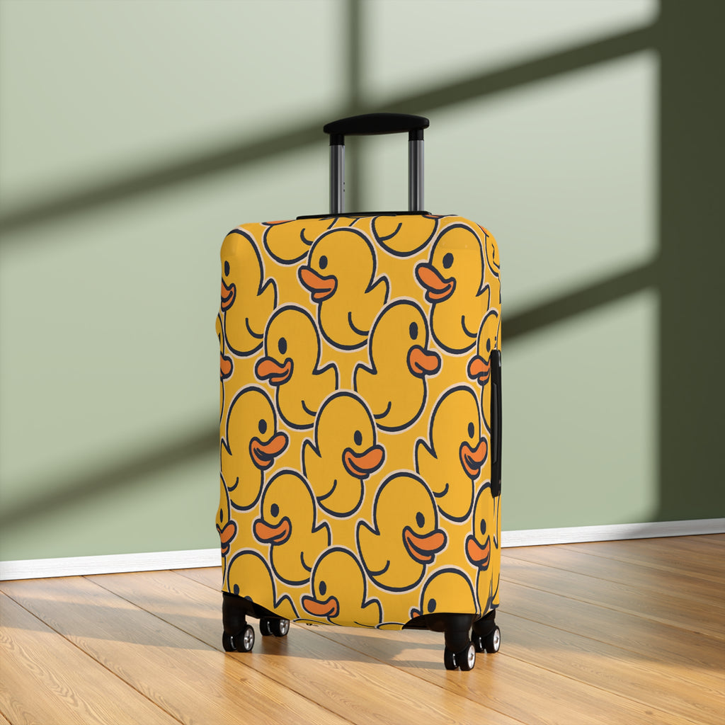 Rubber Duck Pattern Luggage Cover — Cute Yellow Travel Case Protector