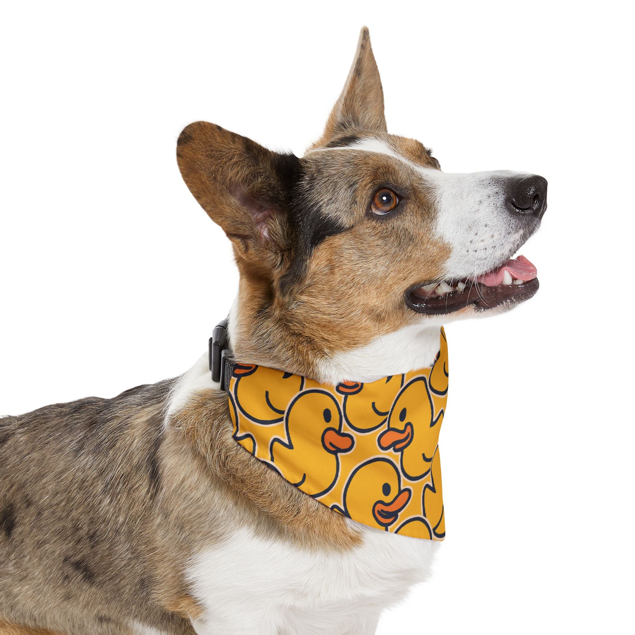 Duck Print Pet Bandana Collar — Cute Yellow Rubber Duck Pattern for Dogs & Cats