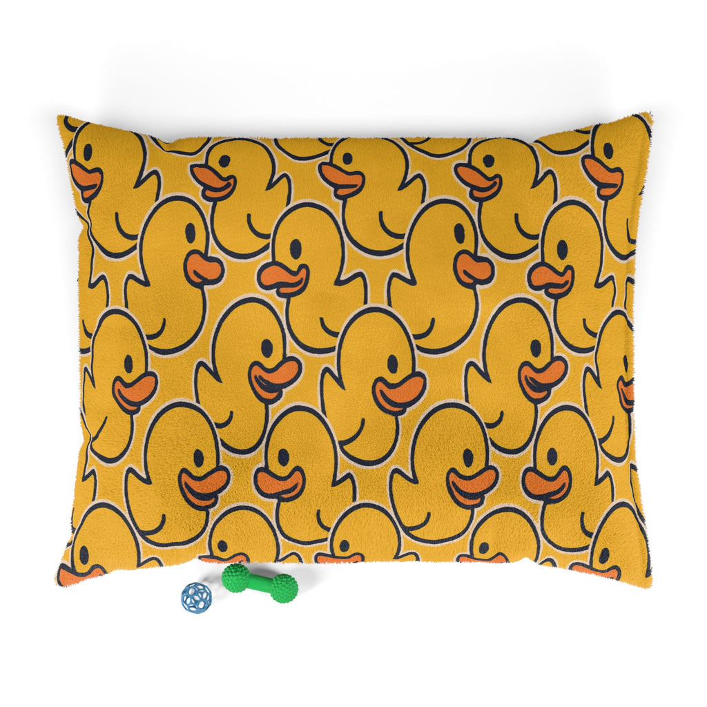 Rubber Duck Pattern Pet Bed — Cute Yellow Duck Dog & Cat Cushion