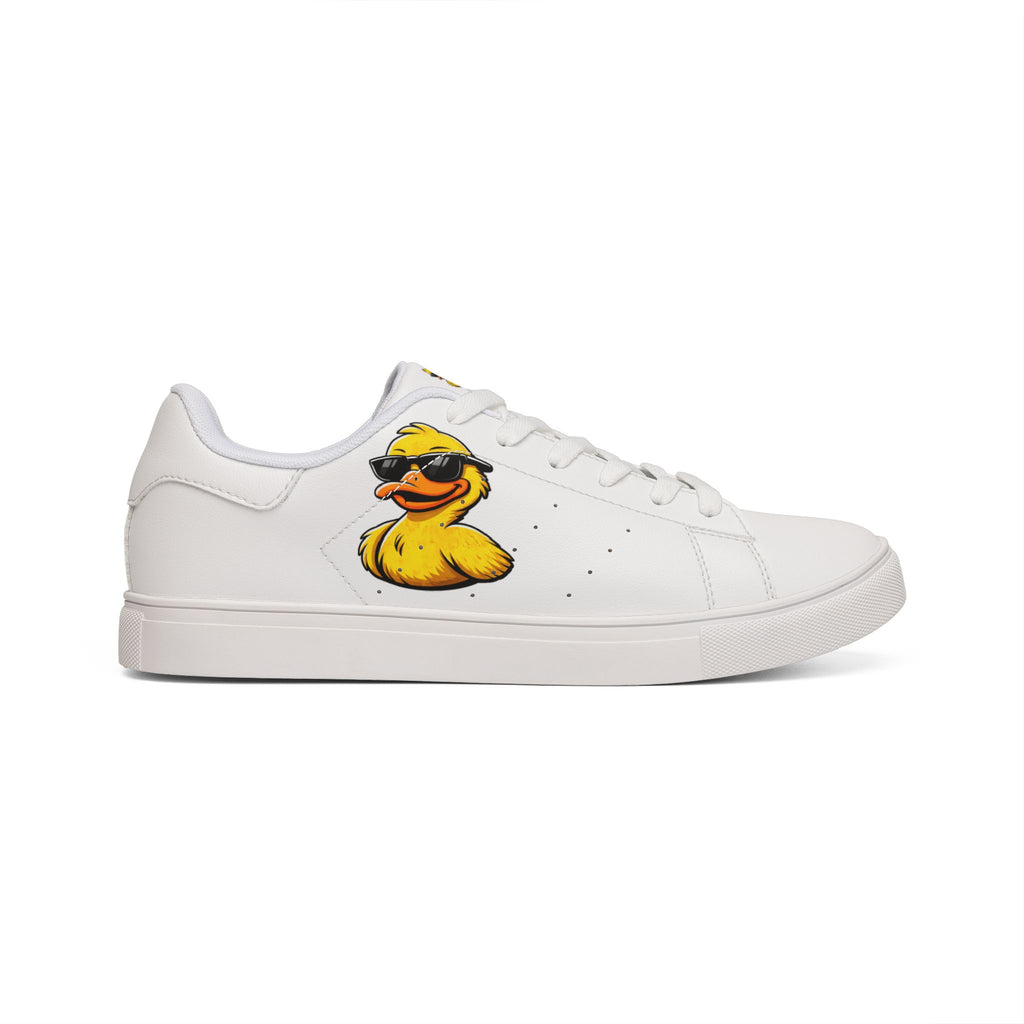 Leather Sneakers — Cool Sunglasses Rubber Duck Graphic