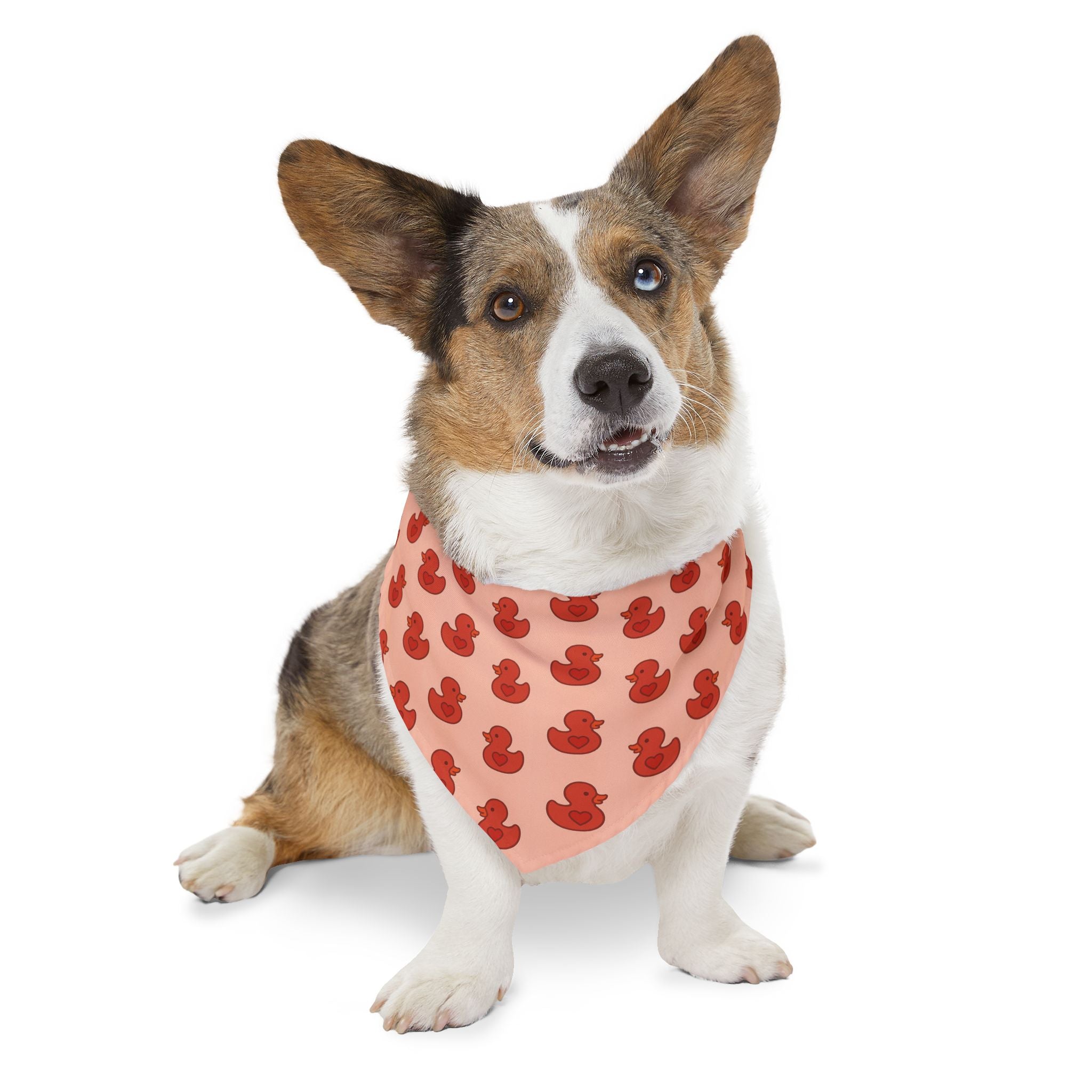 Rubber Duck Pattern Pet Bandana Collar — Cute Pink Dog & Cat Accessory