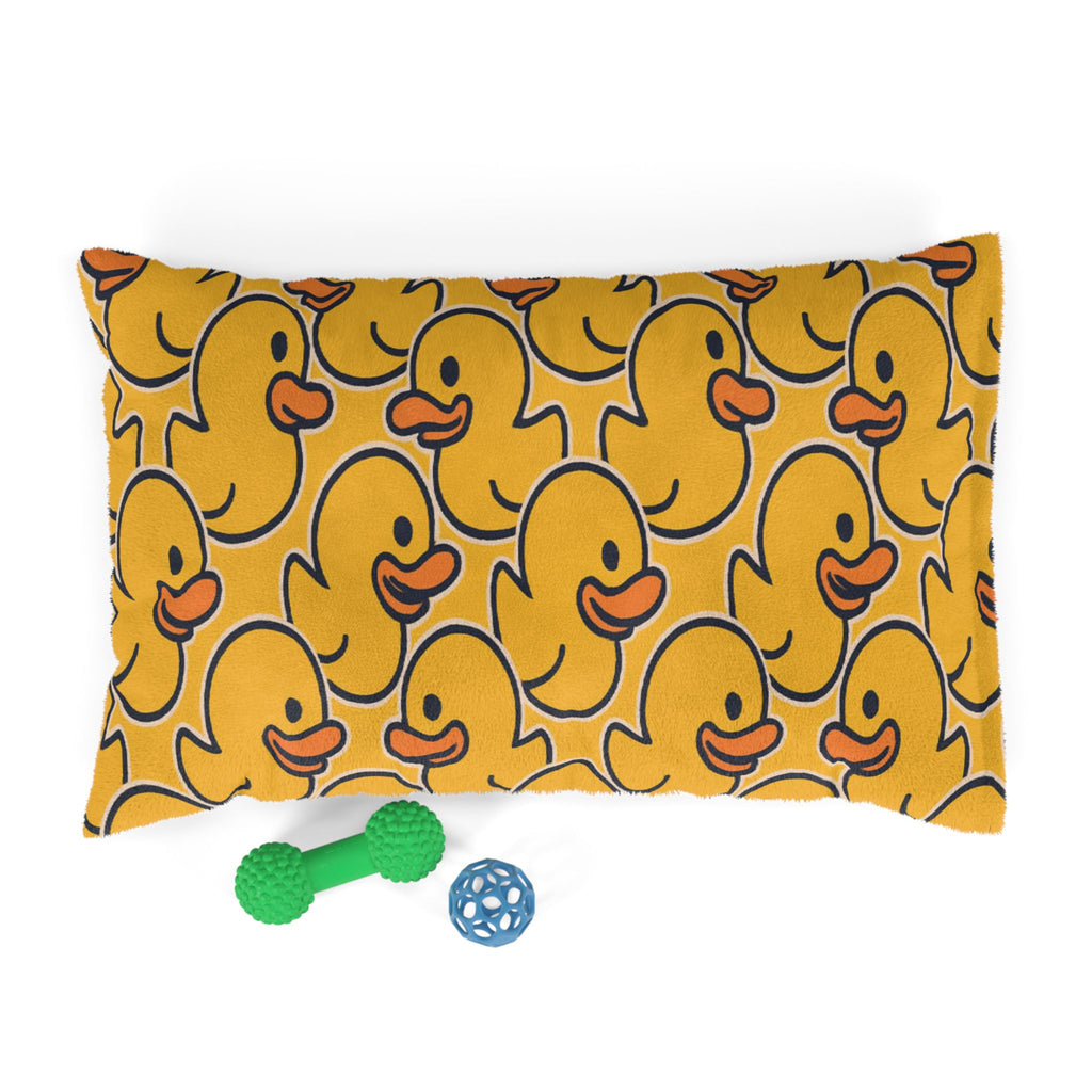 Rubber Duck Pattern Pet Bed — Cute Yellow Duck Dog & Cat Cushion