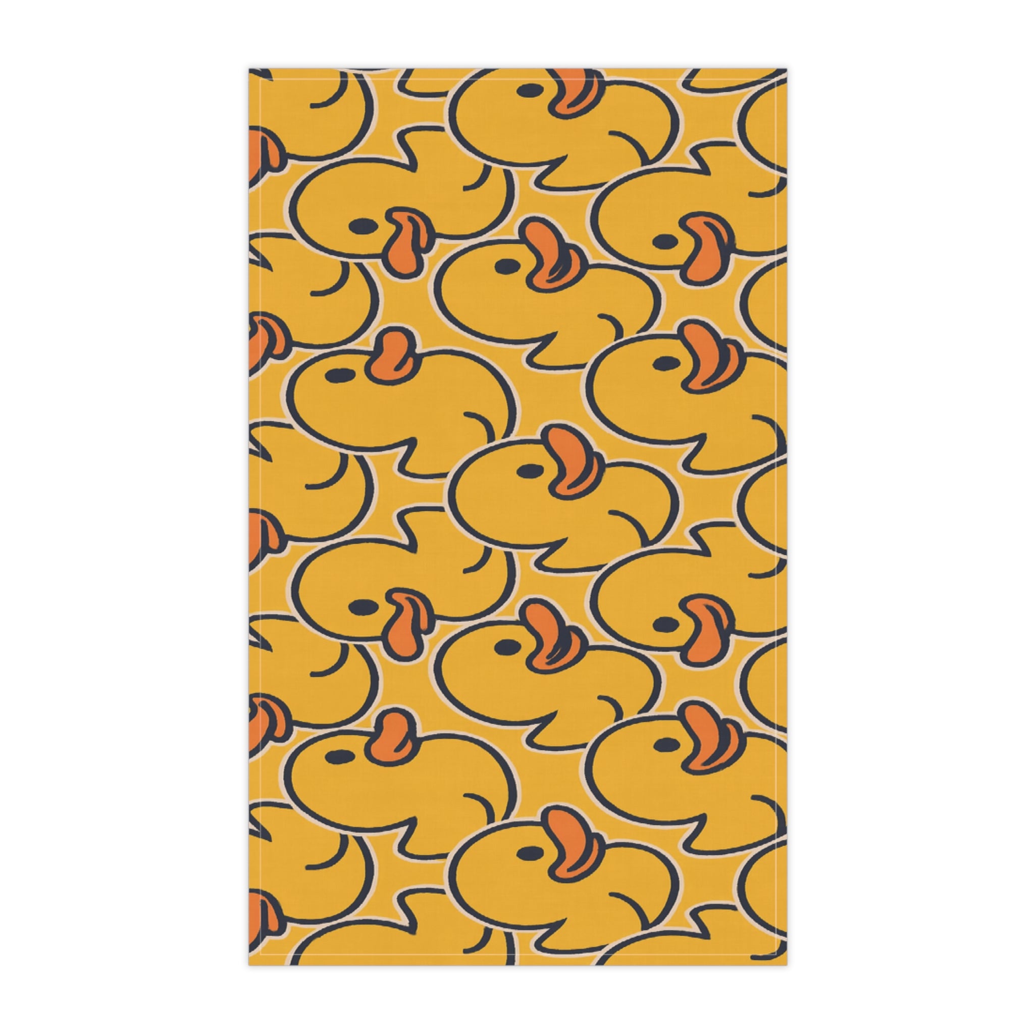 Rubber Duck Pattern Tea Towel – Cute Yellow Bath Duck Kitchen Towel