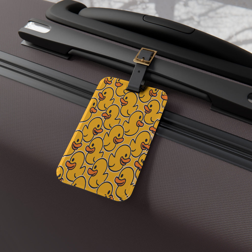 Rubber Duck Pattern Luggage Tag — Cute Yellow Duck Travel ID