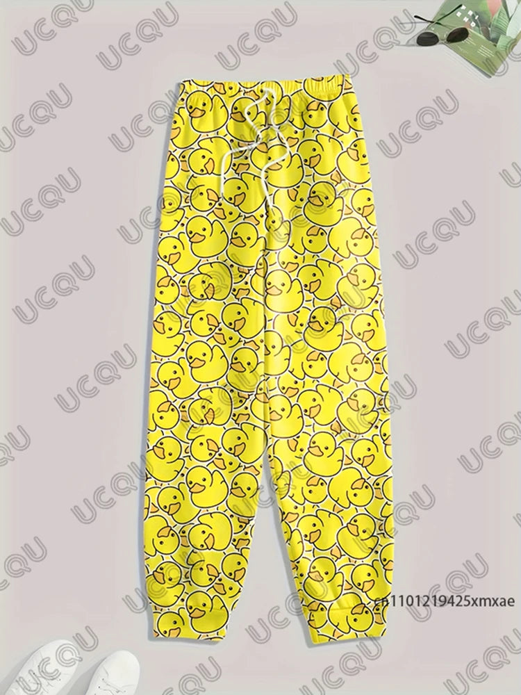 Men's Yellow Duck Print Loungewear Set - Comfortable and Stylish 2 Pc Outfit - Duck Nation