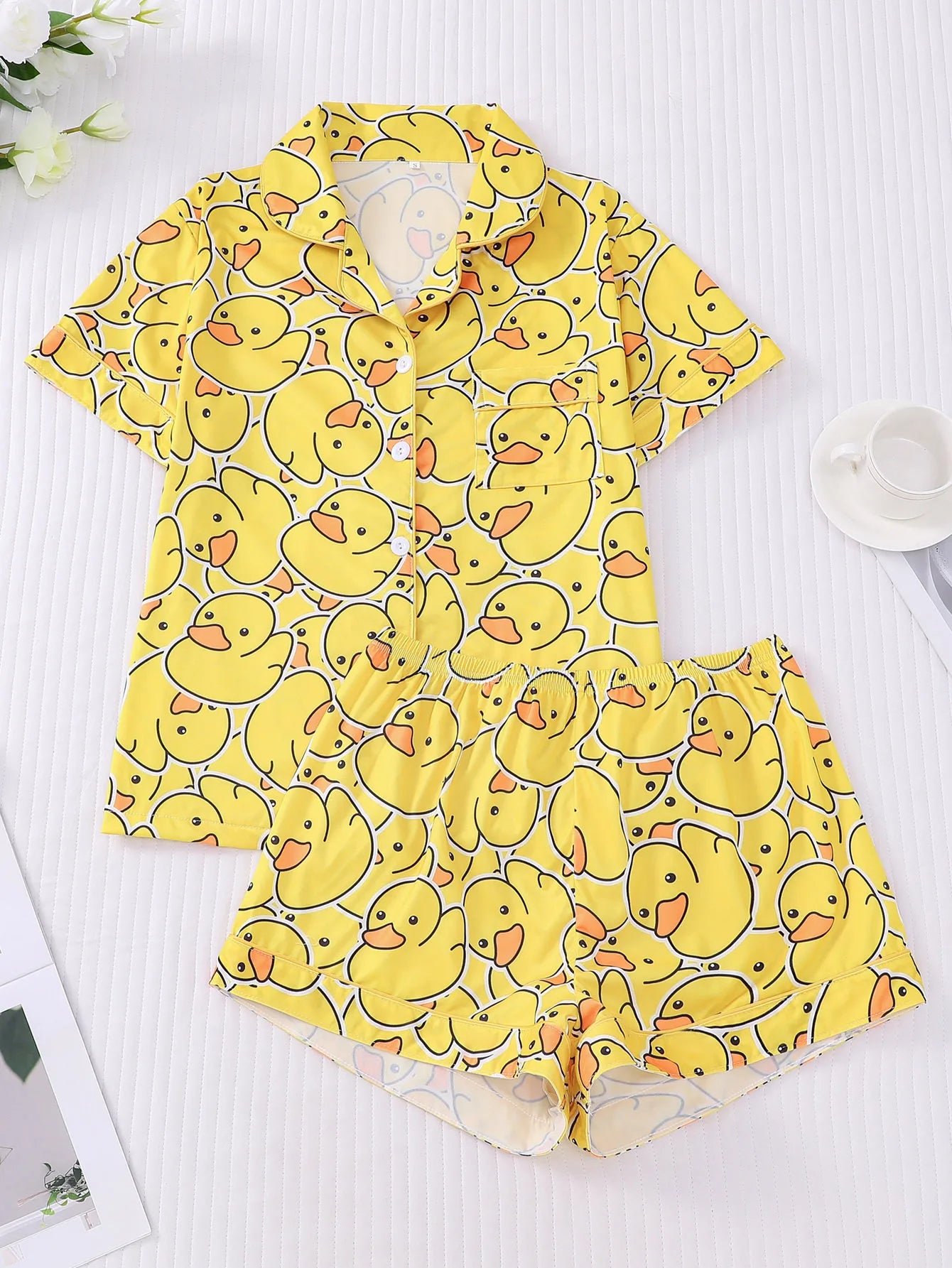 Women's Duck Print Pajamas 2pc PJ Set - Duck Nation