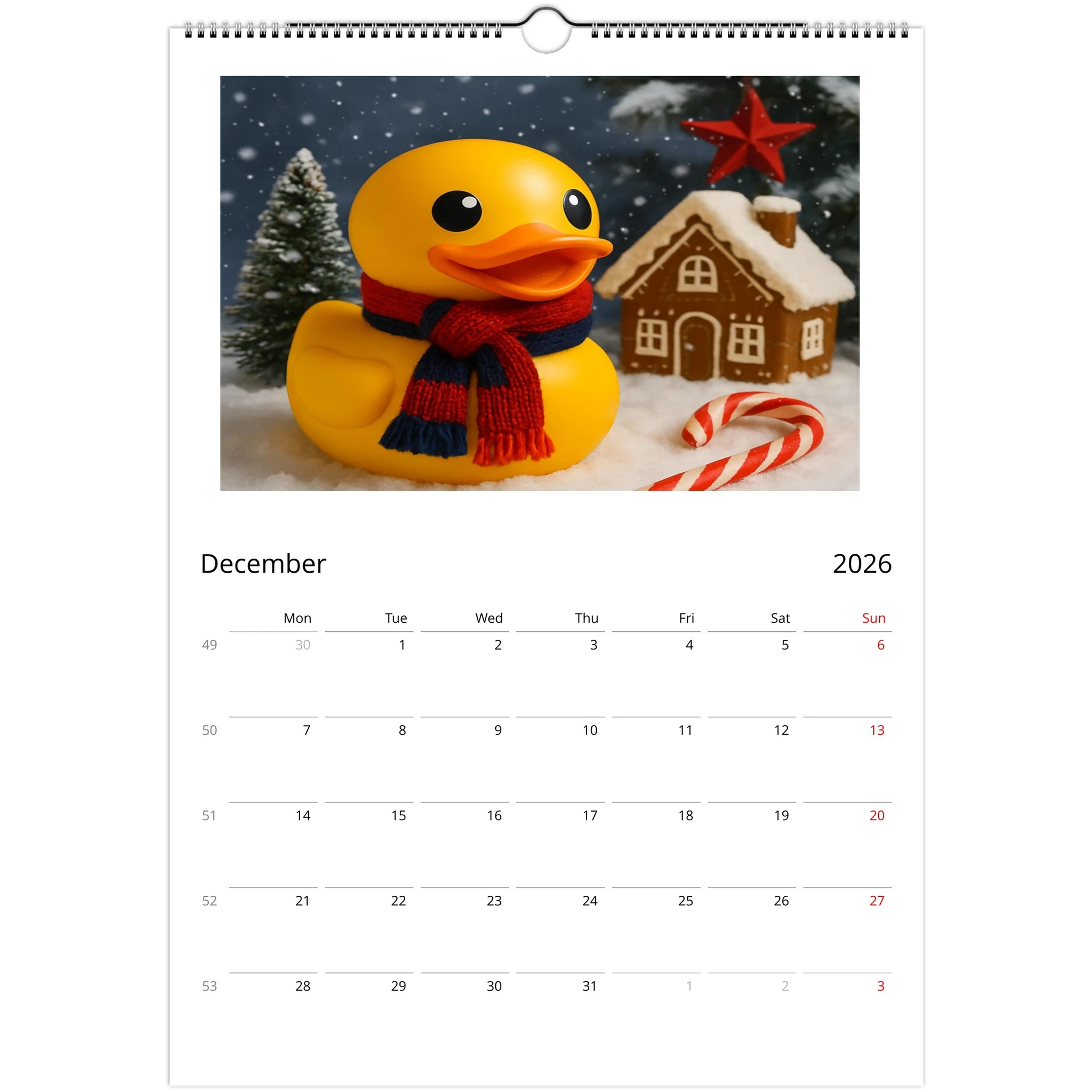 Calendar Rubber Duck Large A3 Wall Size - Perfect for Every Duck Lover - Duck Nation